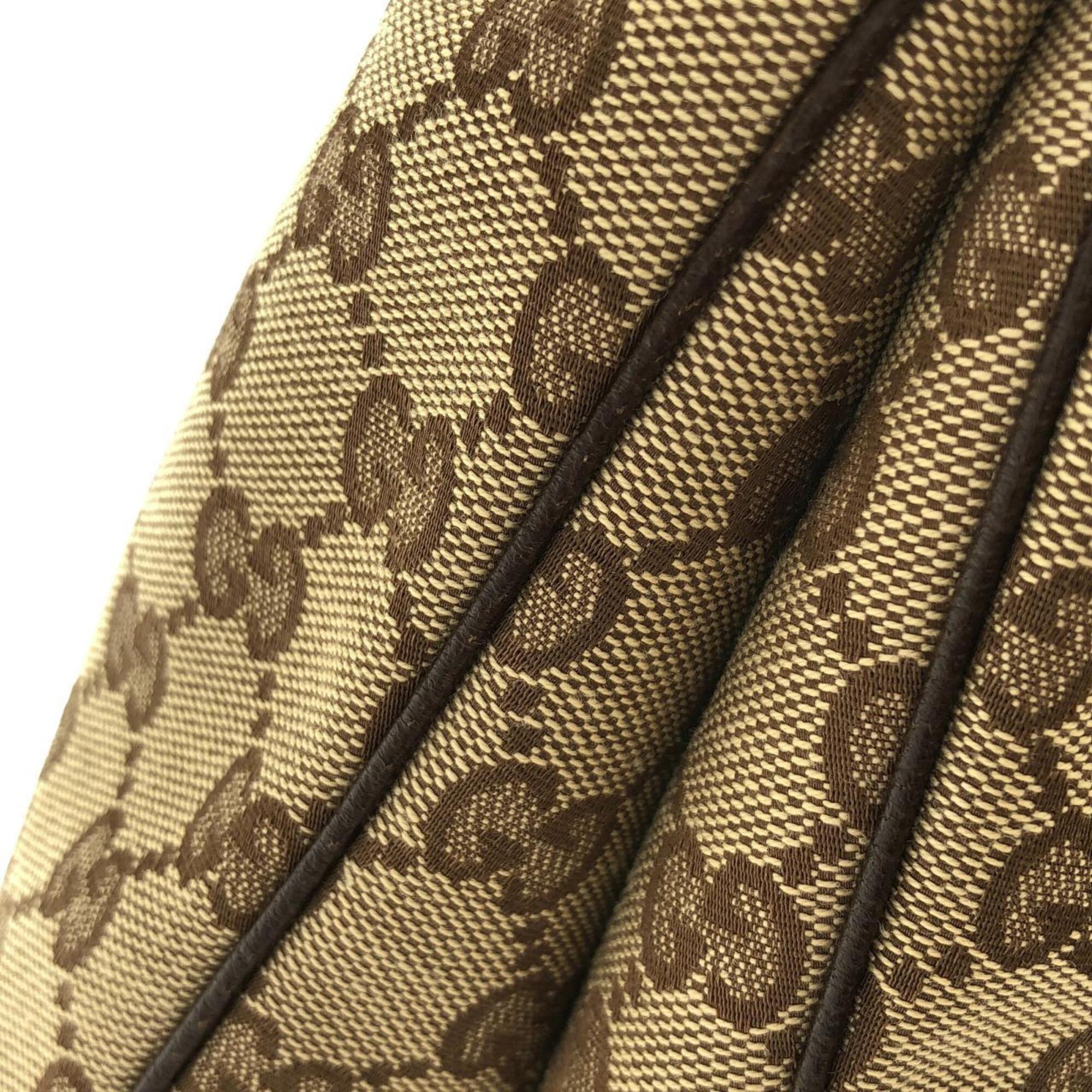 Gucci Beige Brown Gg Canvas Shoulder Bag (Pre-Owned)