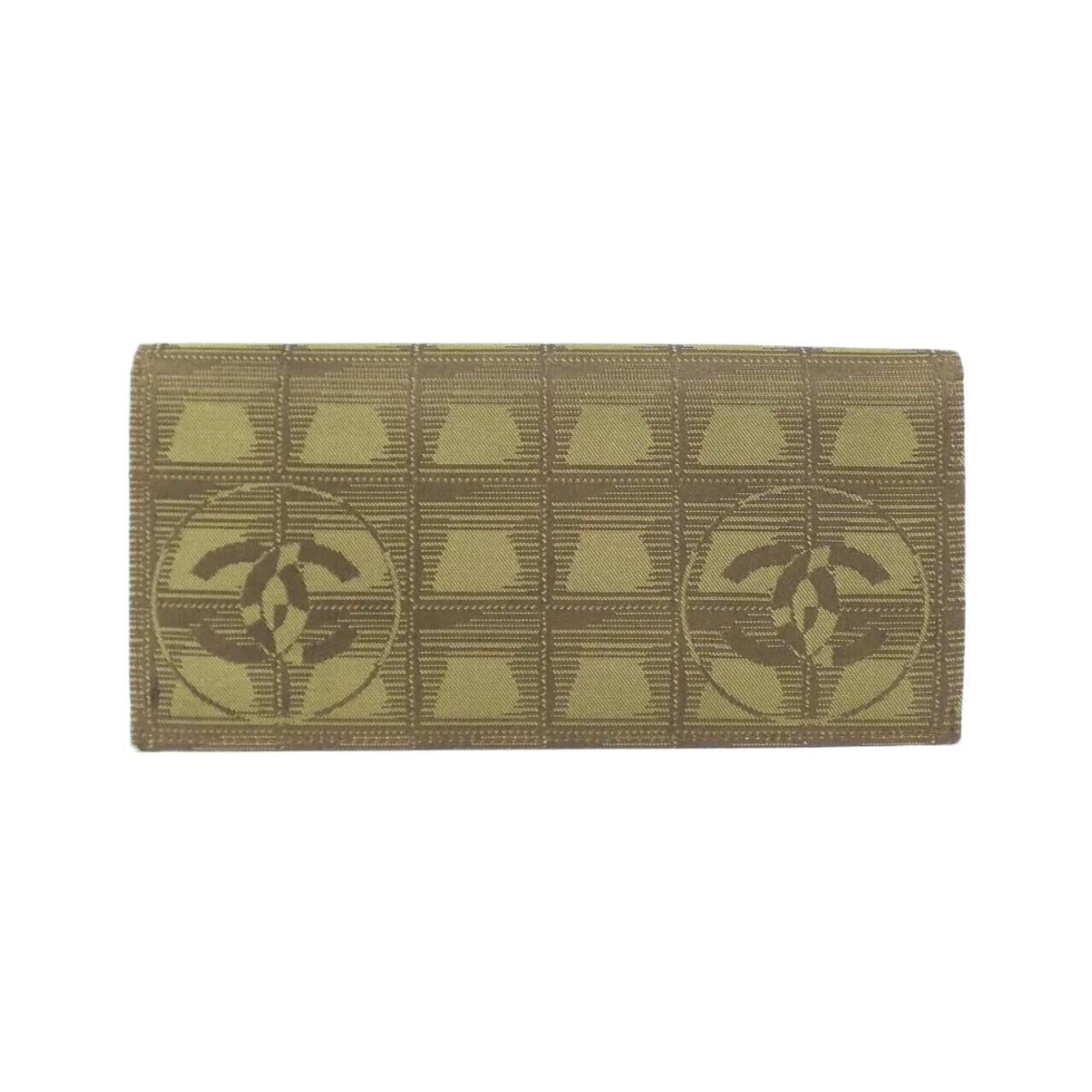 Chanel Khaki Travel Line Long Wallet (Bi-Fold) (Pre-Owned)