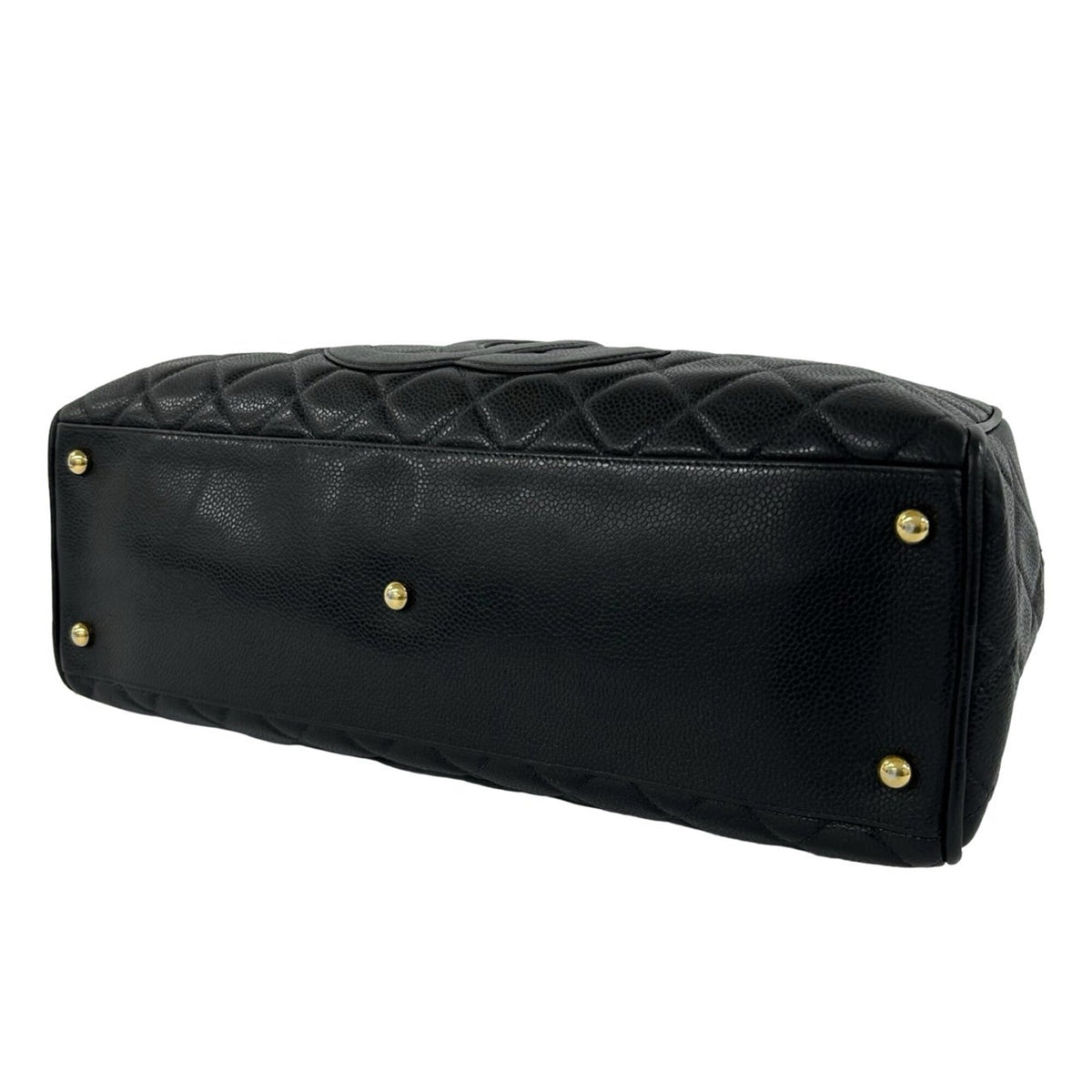 Chanel Black Grained Calfskin Boston Bag Handbag (Pre-Owned)