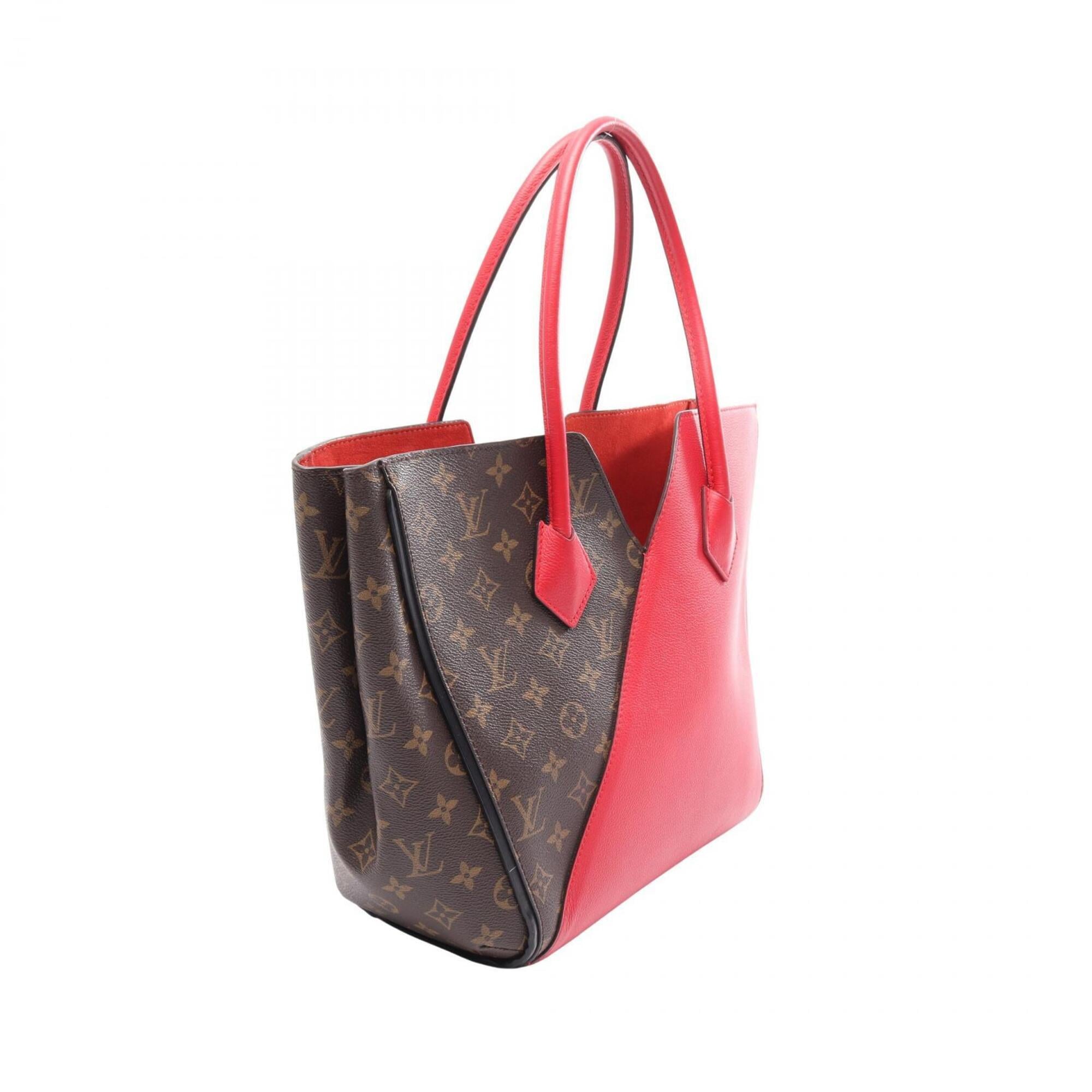 Louis Vuitton Brown Monogram Red Color Coated Canvas Leather Handbag Tote Bag (Pre-Owned)