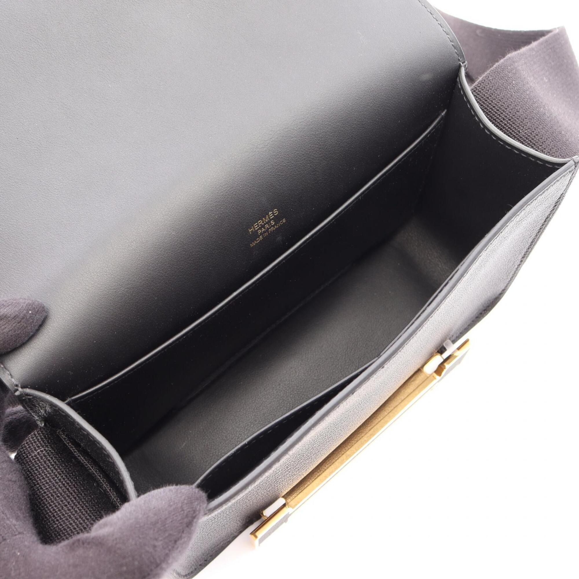 Hermes Black Chevre Leather Shoulder Bag (Pre-Owned)