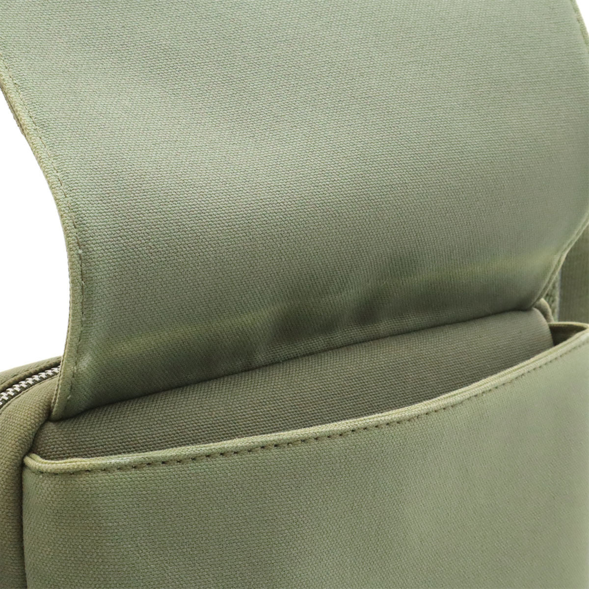Loewe Green Khaki Canvas Leather Messenger Bag Shoulder Bag (Pre-Owned)