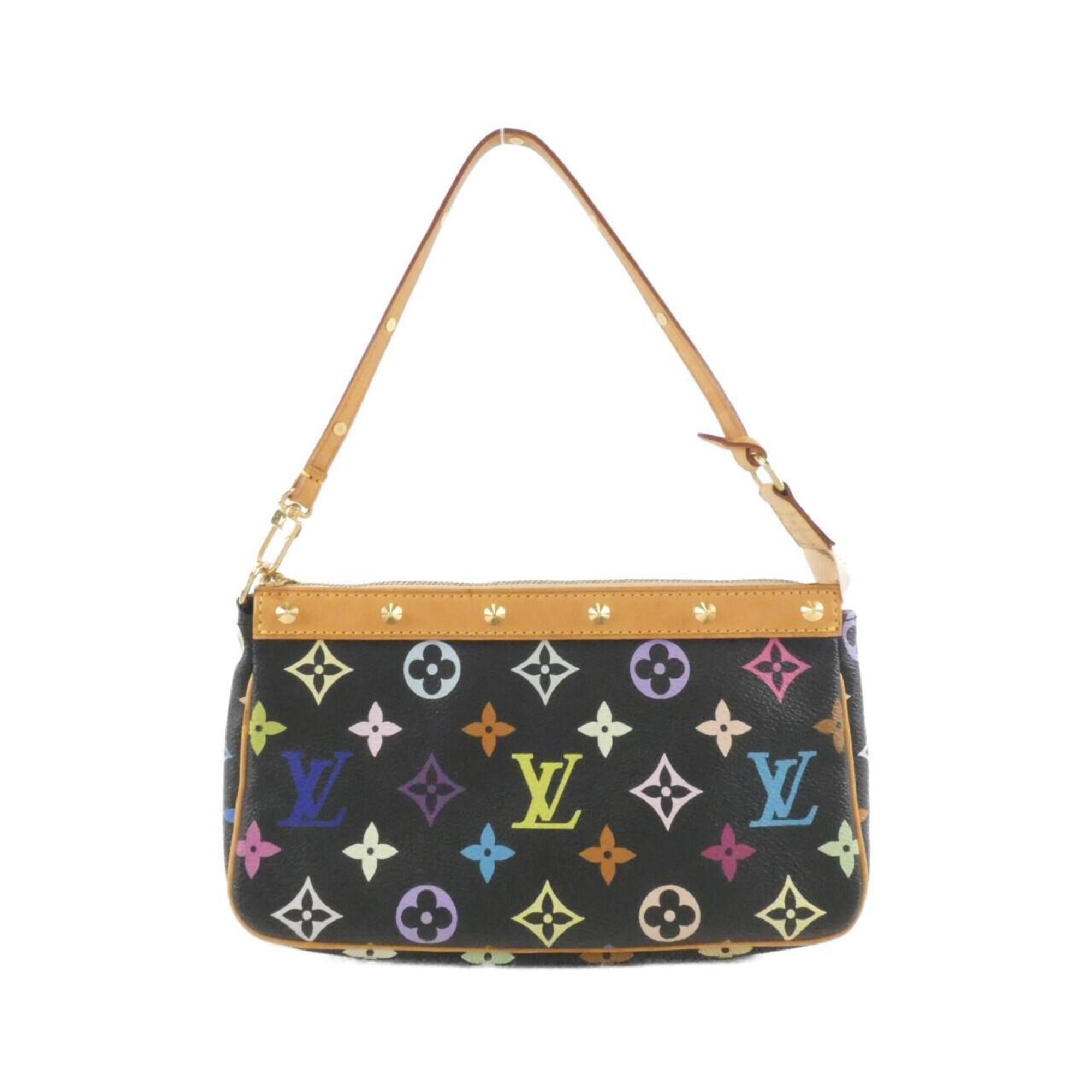 Louis Vuitton Black Coated Canvas Pochette Pouch (Pre-Owned)