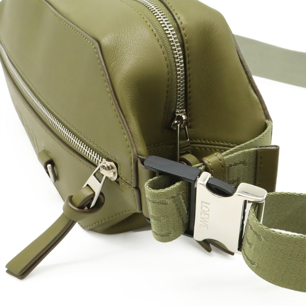Loewe Green Khaki Leather Shoulder Bag Sling Bag (Pre-Owned)
