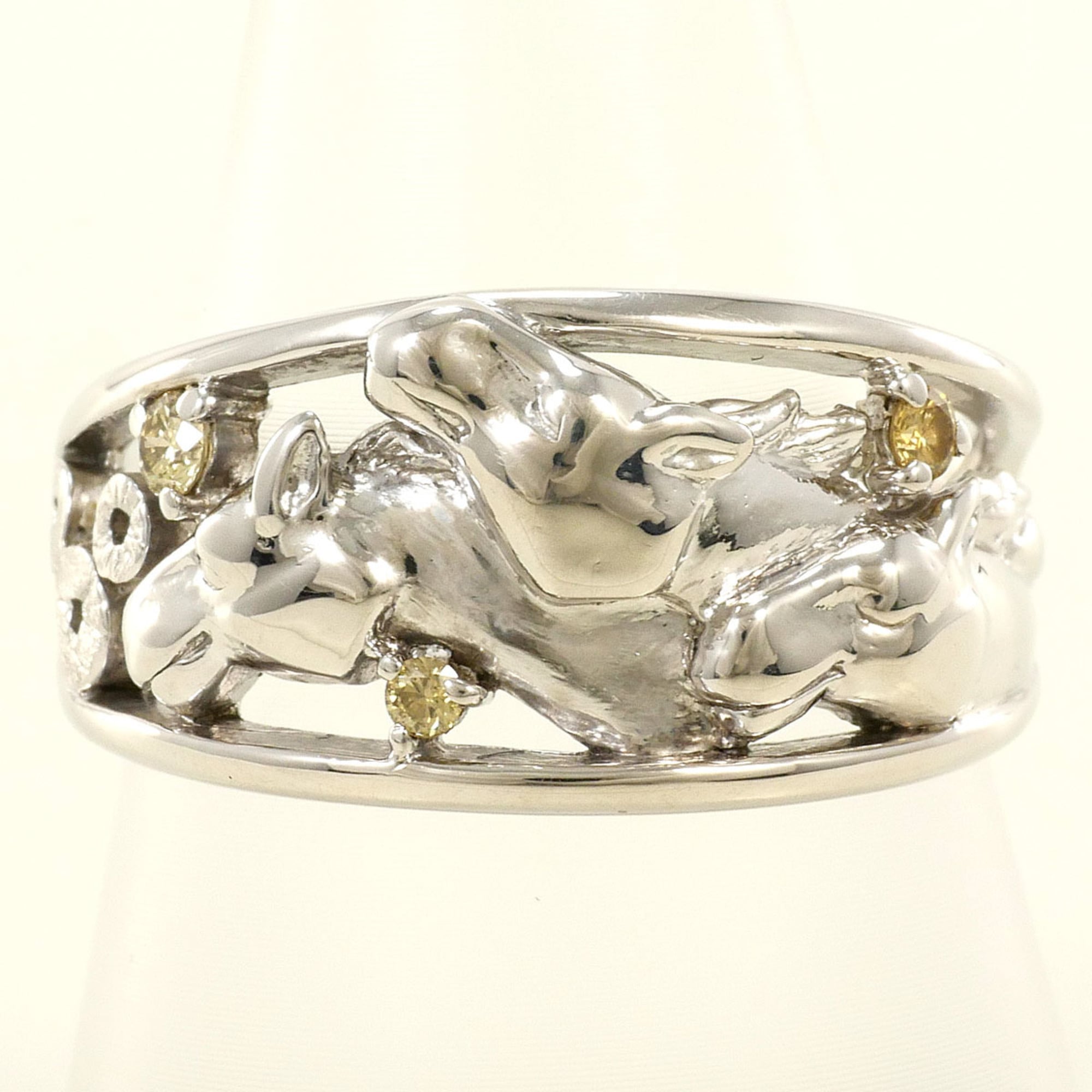 Unbranded White Gold Yellow White Gold (18K) Band Ring (Pre-Owned)
