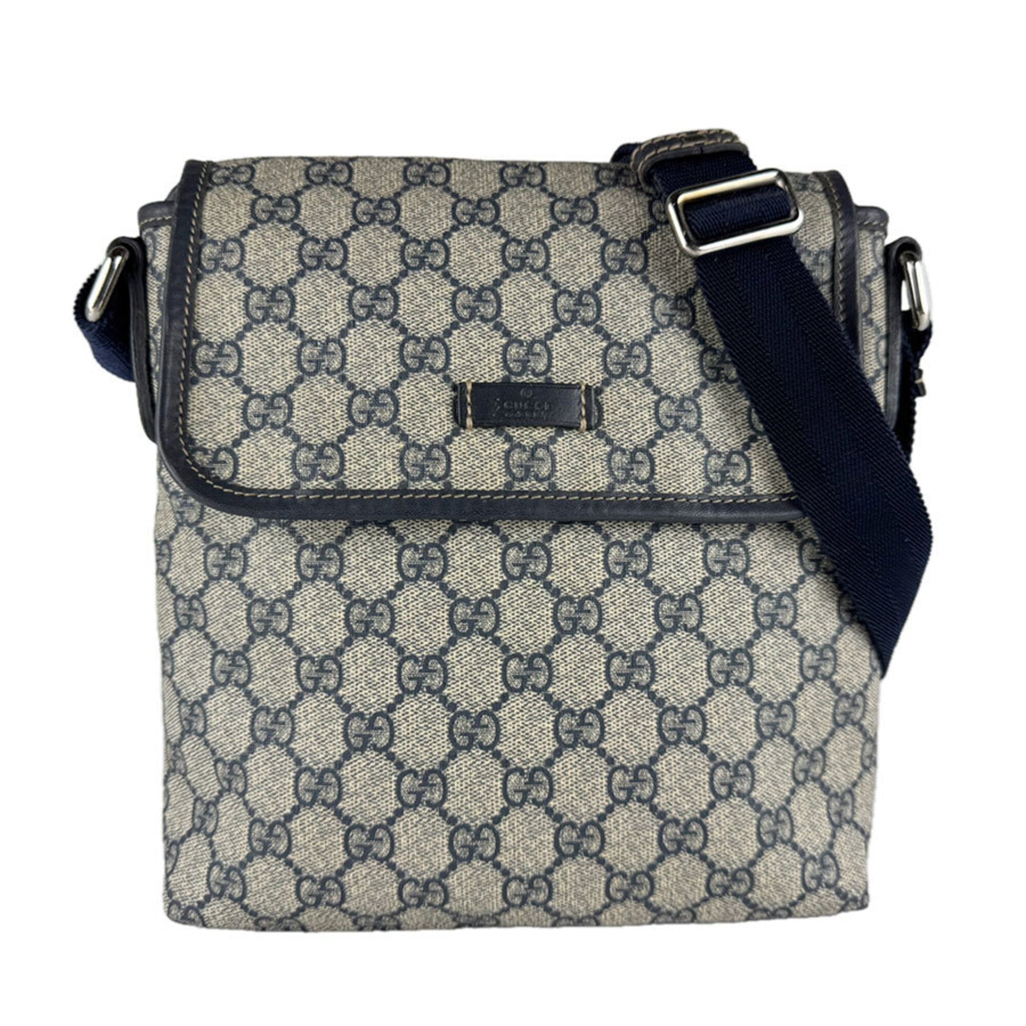 Gucci Navy Gg Supreme Shoulder Bag (Pre-Owned)