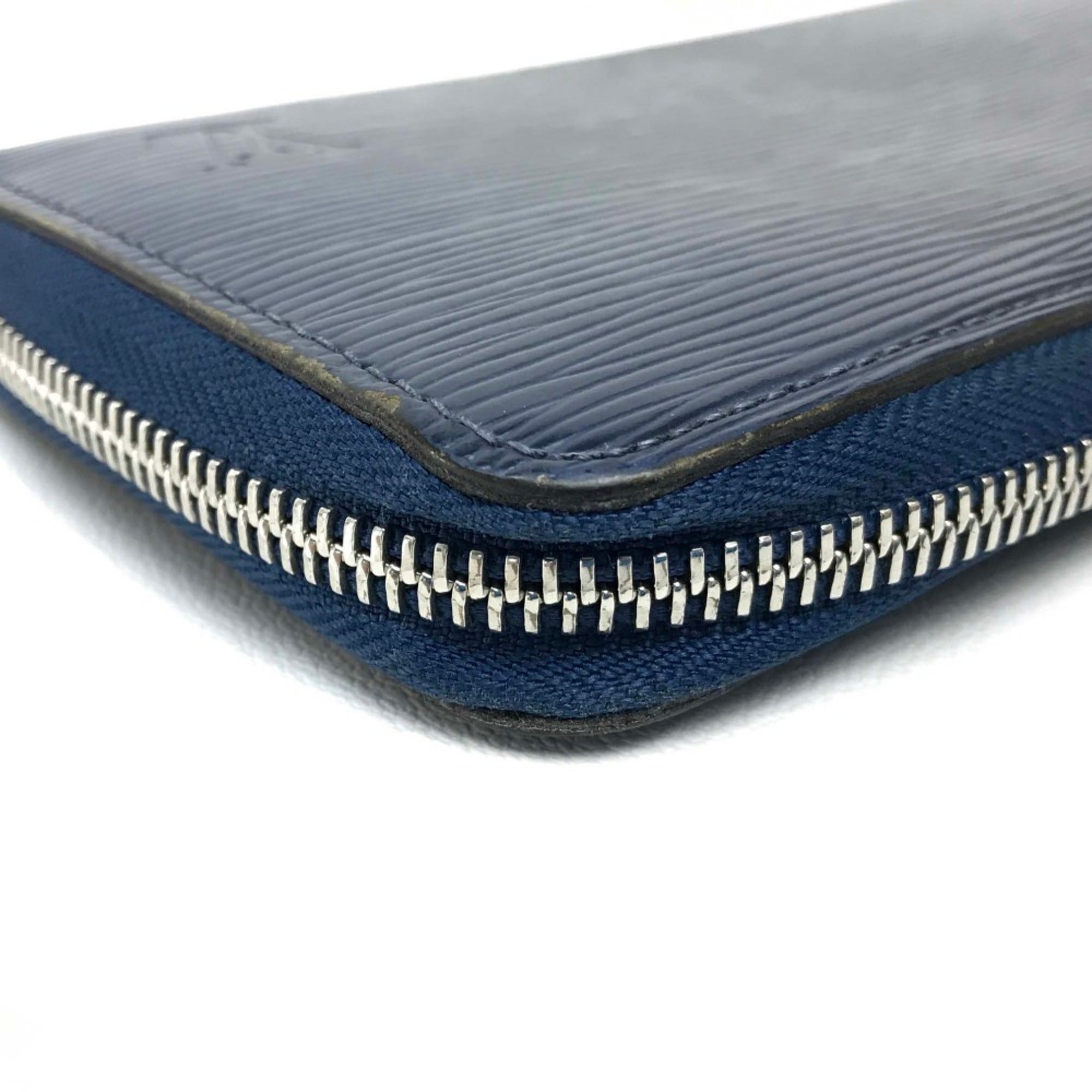 Louis Vuitton Blue Leather Long Wallet (Bi-Fold) (Pre-Owned)