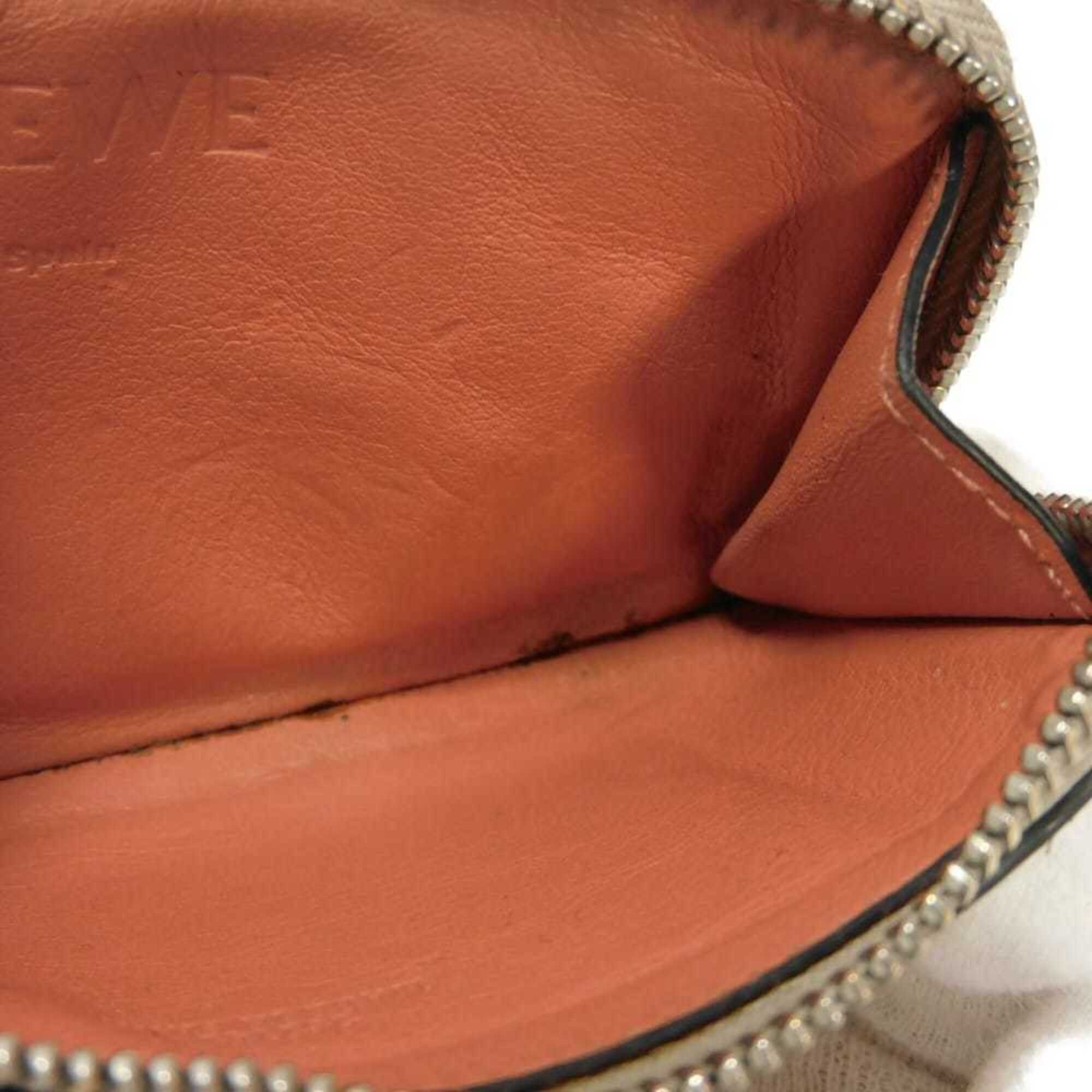 Loewe Gray Leather Coin Purse/Coin Case (Pre-Owned)
