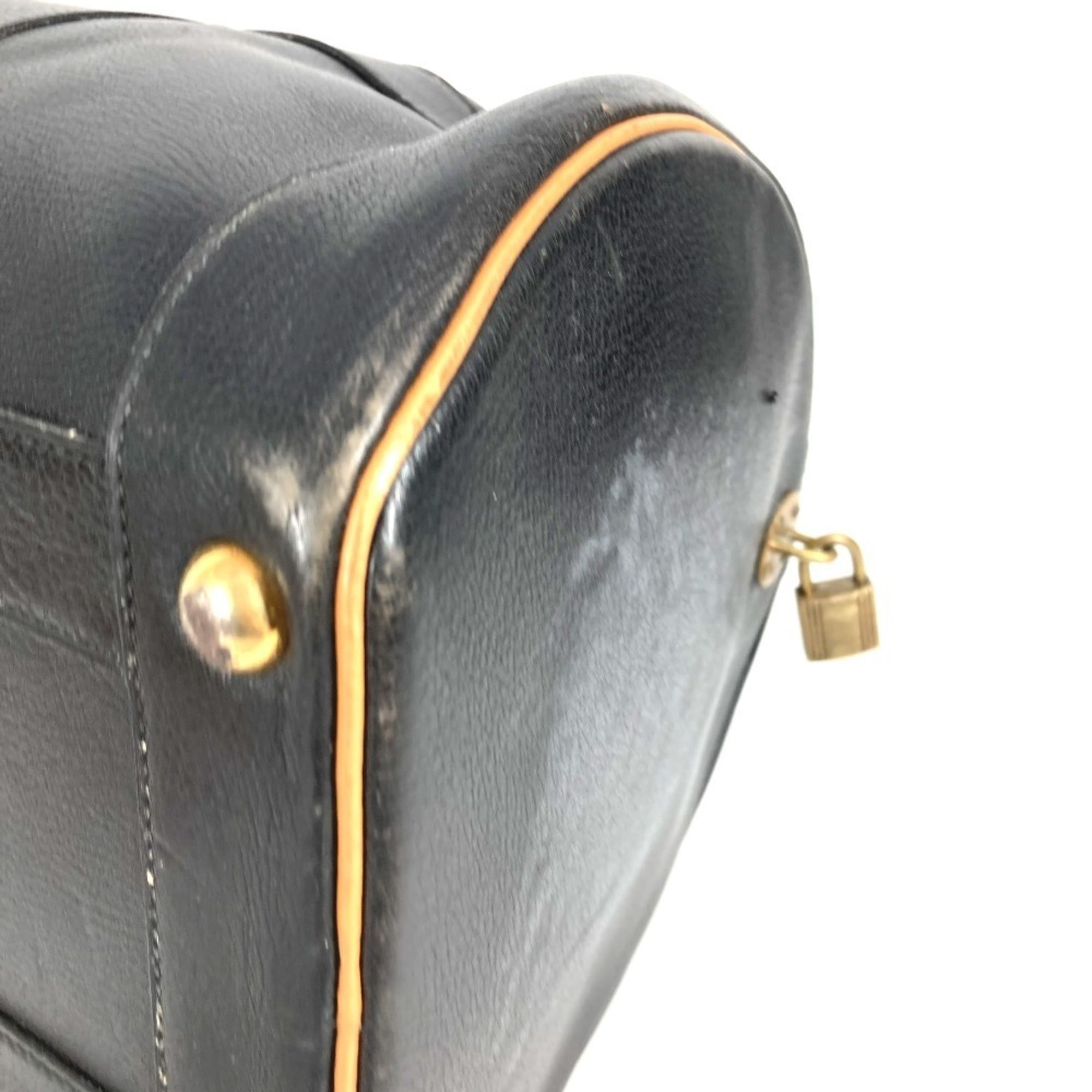 Hermes Bicolor Black Brown Ardennes Leather Boston Bag Handbag (Pre-Owned)