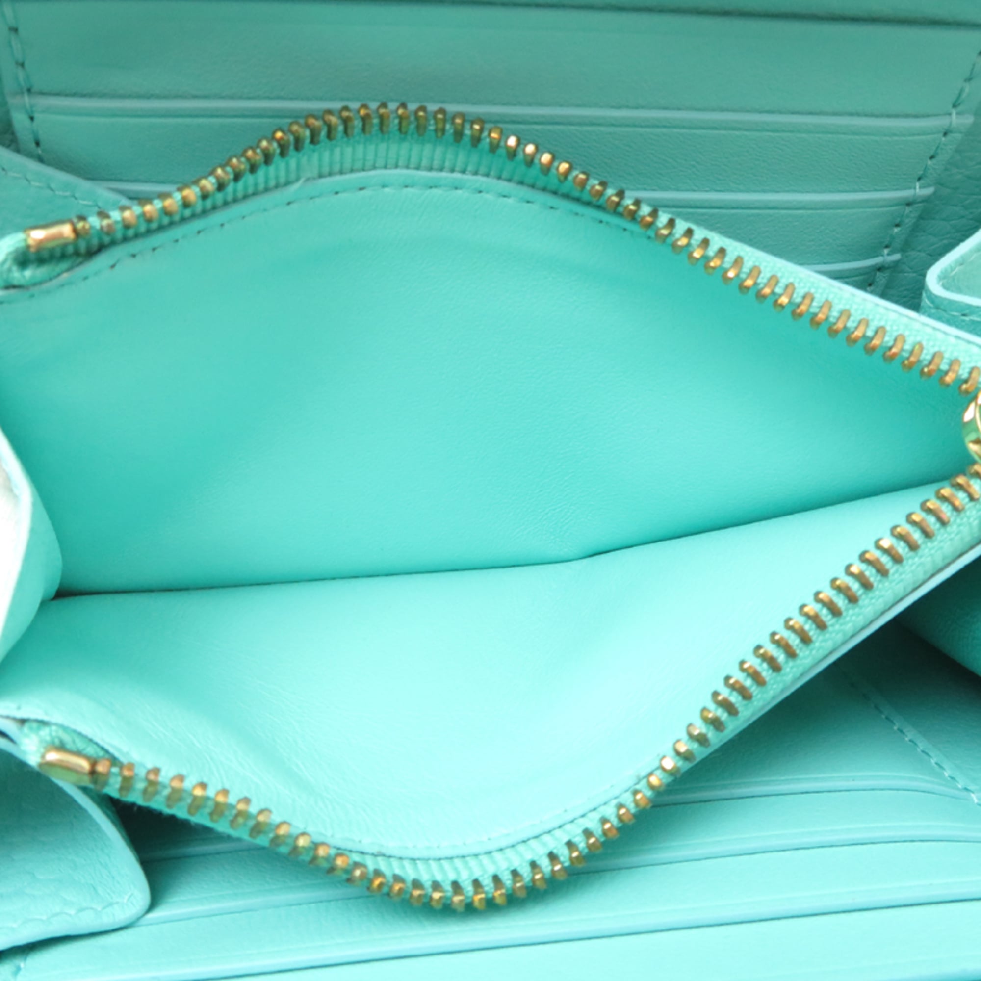 Tiffany Blue Leather Long Wallet (Bi-Fold) (Pre-Owned)