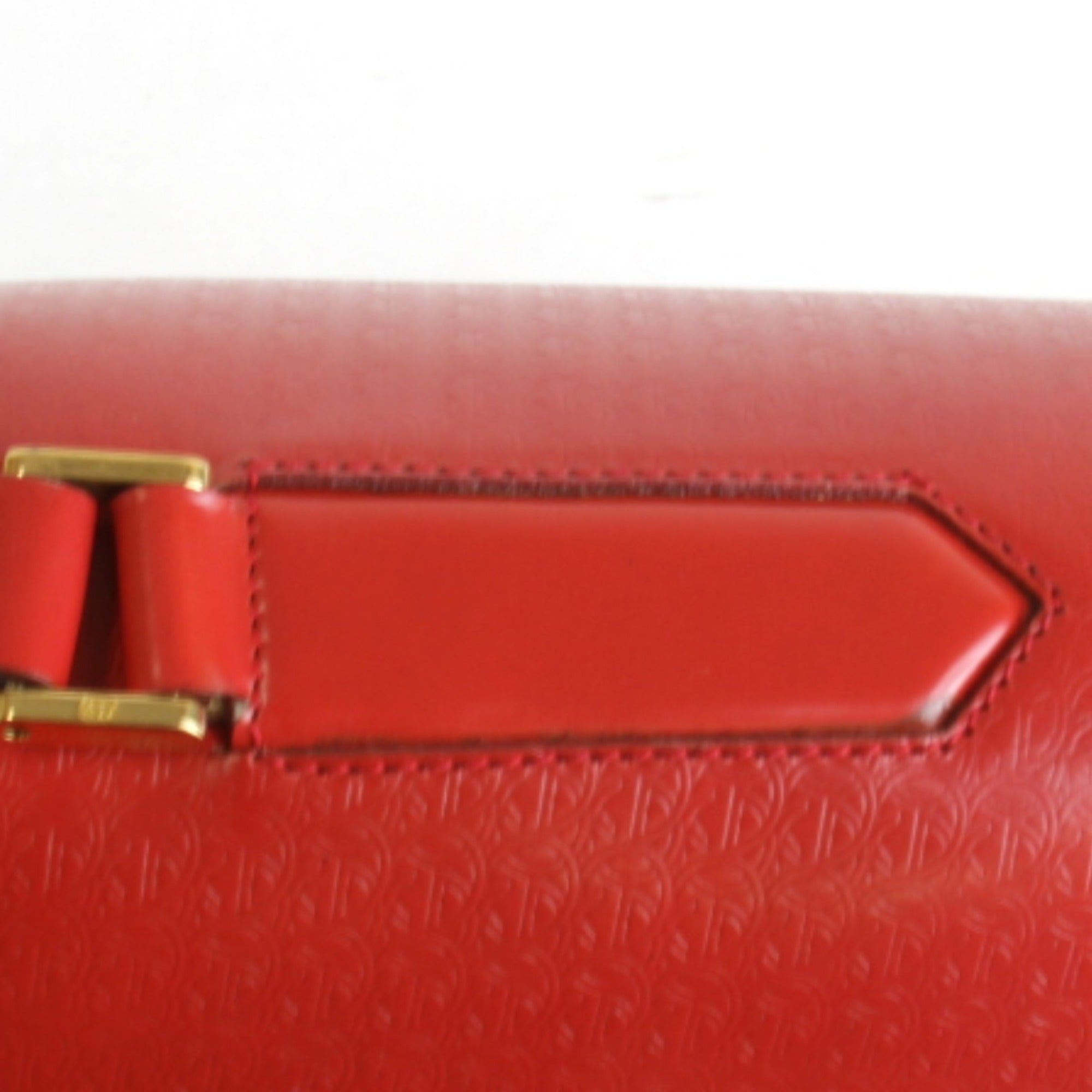 Gucci Red Color Leather Shoulder Bag (Pre-Owned)