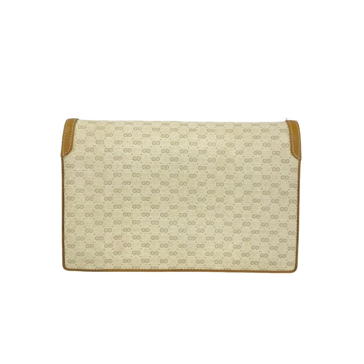 Gucci Beige Brown Leather Pvc Shoulder Bag (Pre-Owned)