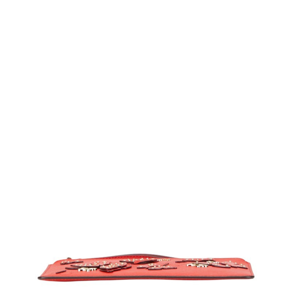 Michael Kors Red Color Leather Clutch Bag (Pre-Owned)