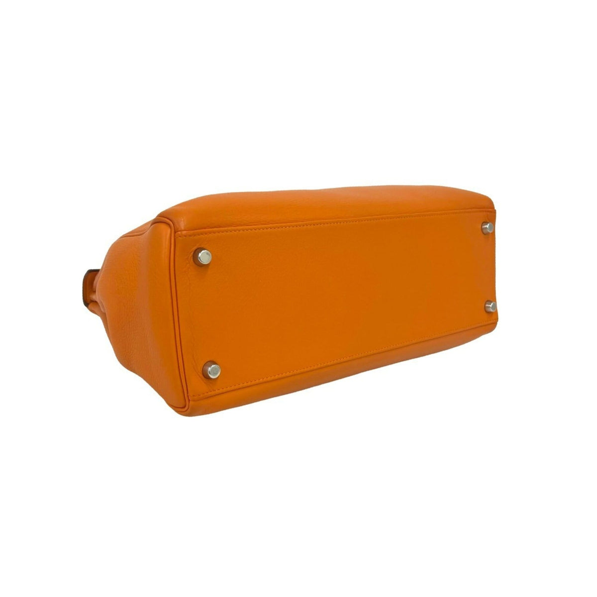 Hermes Orange Chevre Leather Handbag Shoulder Bag (Pre-Owned)