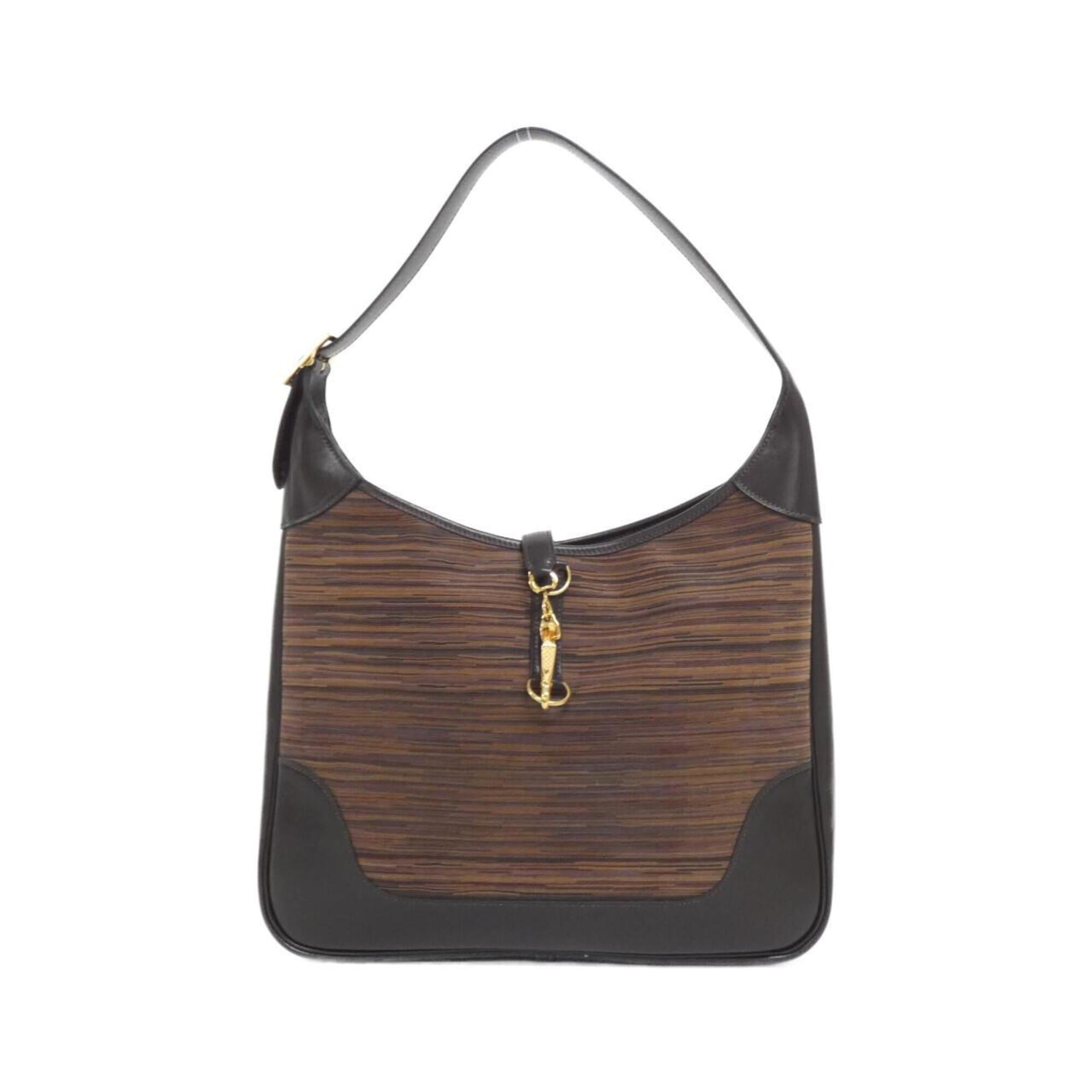 Hermes Chocolat Vibrato Leather Box Calf Leather Shoulder Bag (Pre-Owned)