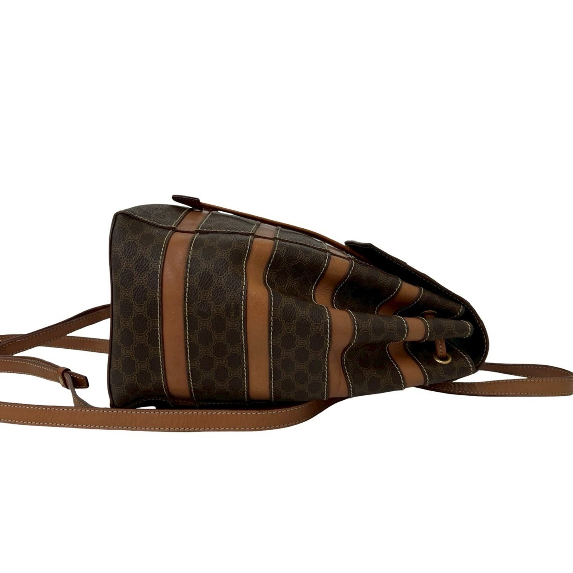 Celine Brown Leather Pvc Backpack (Pre-Owned)
