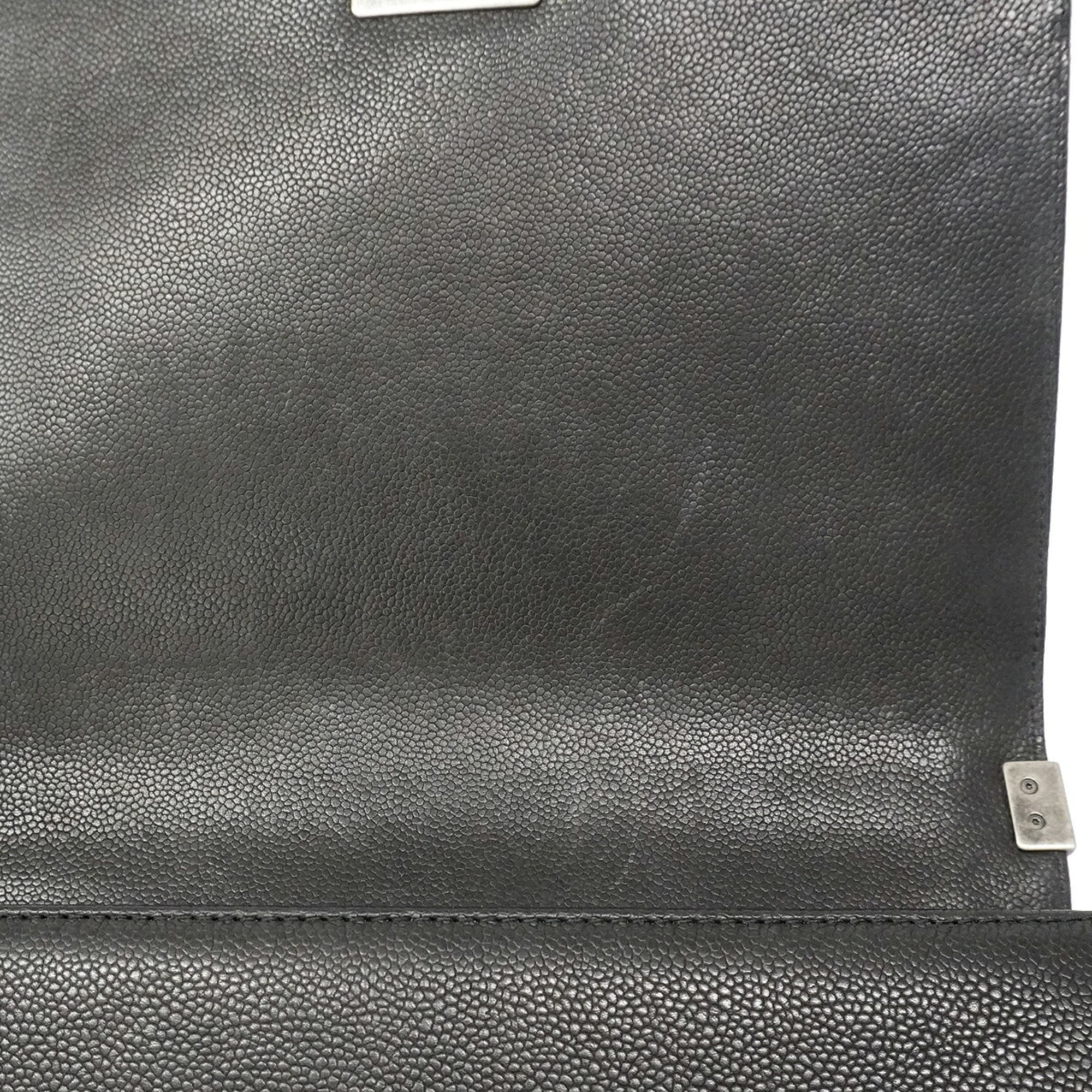 Chanel Black Grained Calfskin Shoulder Bag (Pre-Owned)