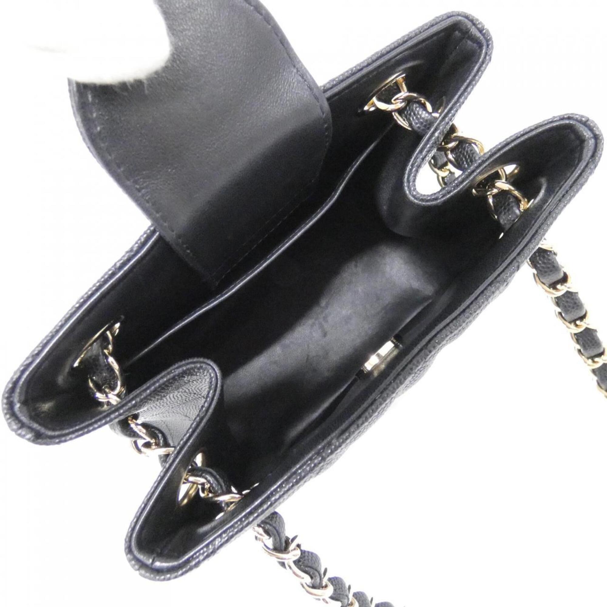 Chanel Black Grained Calfskin Shoulder Bag (Pre-Owned)