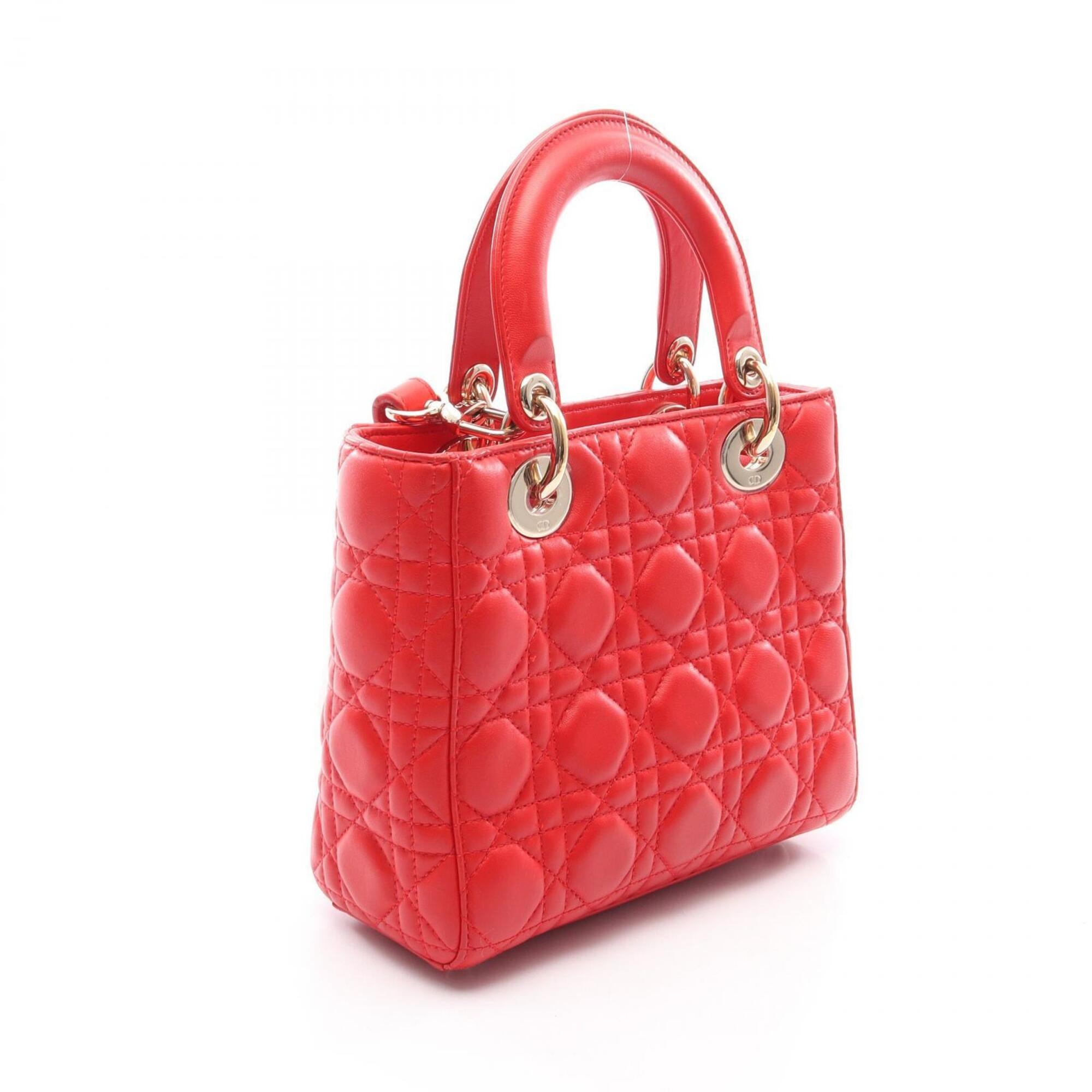 Christian Dior Red Color Leather Handbag (Pre-Owned)