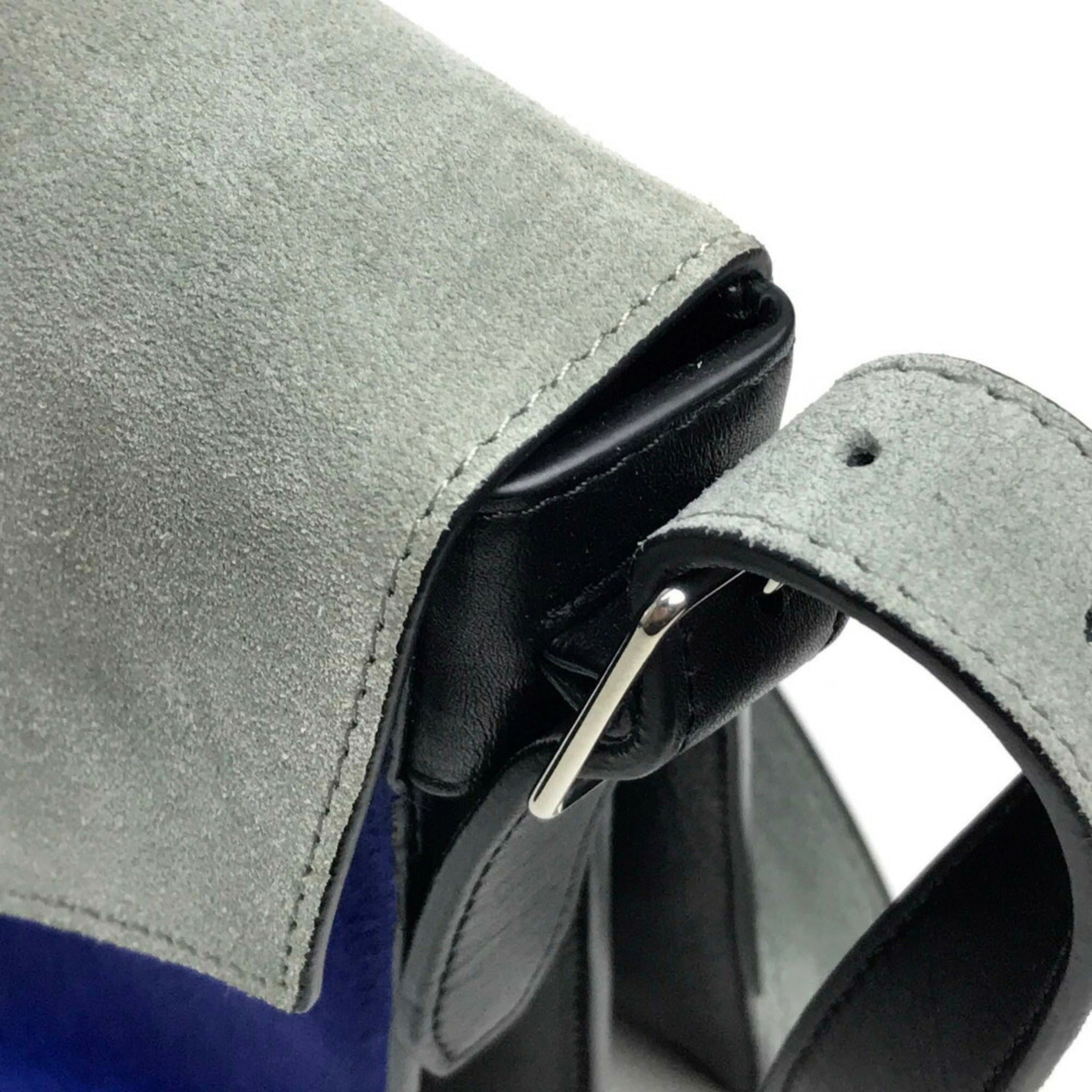 Celine Diamond Black Blue Brown Gray Suede Leather Clutch Bag Shoulder Bag (Pre-Owned)