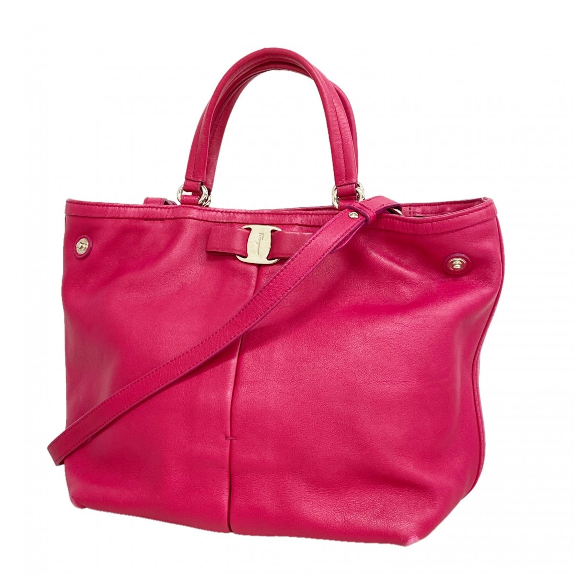 Salvatore Ferragamo Pink Leather Handbag (Pre-Owned)