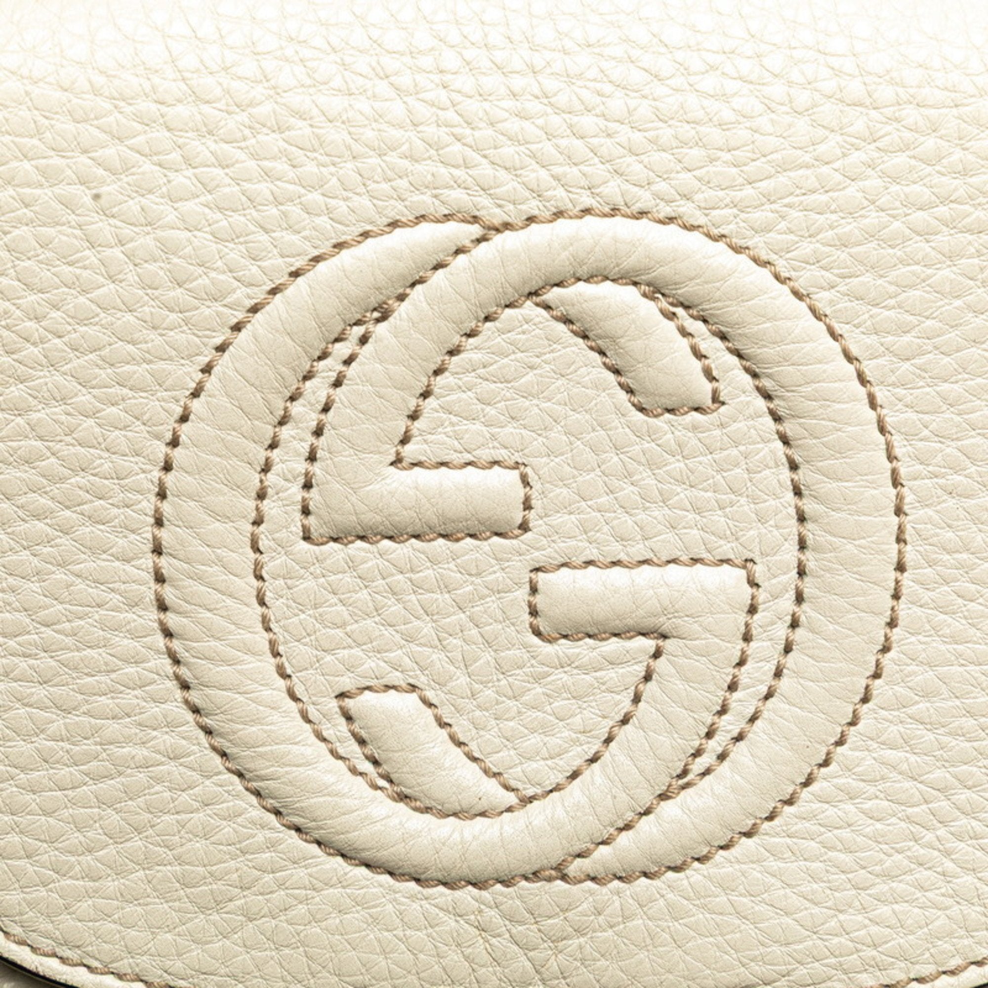 Gucci Soho Ivory White Leather Shoulder Bag (Pre-Owned)