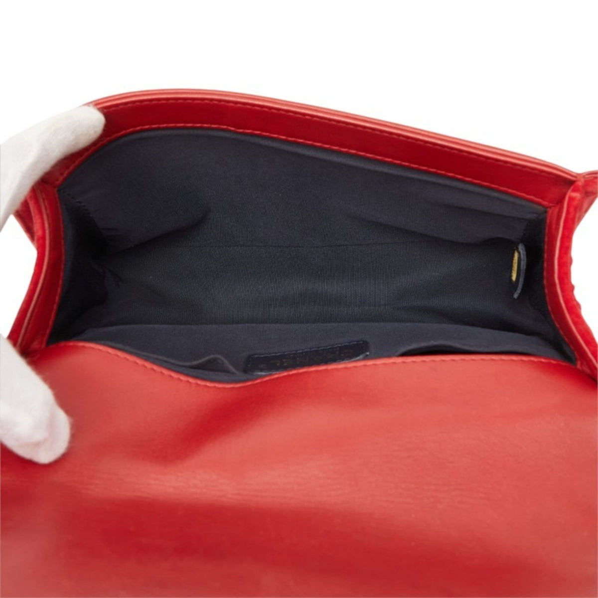 Chanel Red Color Leather Shoulder Bag (Pre-Owned)