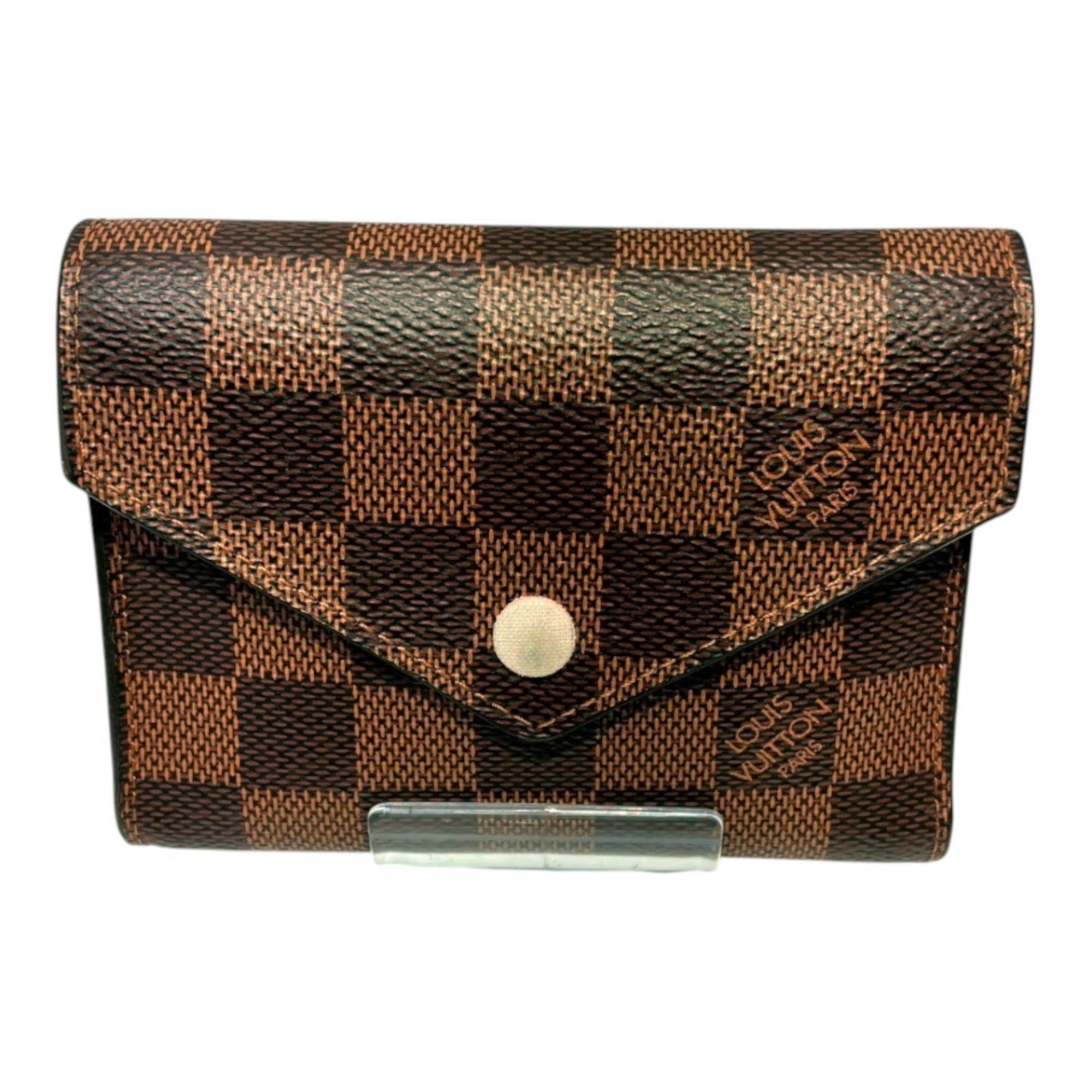 Louis Vuitton Brown Damier Canvas Wallet (Tri-Fold) (Pre-Owned)