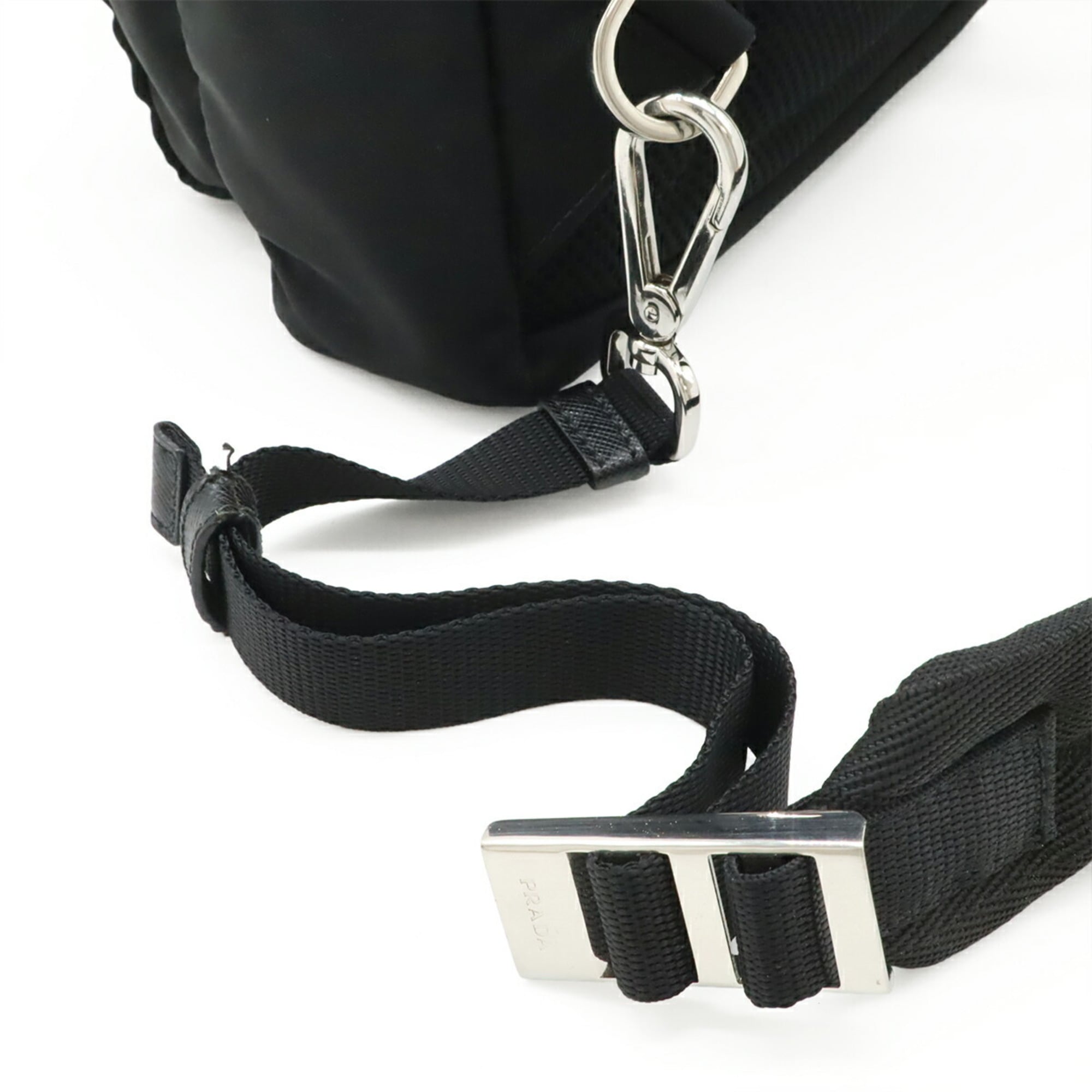 Prada Black Nero Nylon Leather Shoulder Bag Sling Bag (Pre-Owned)