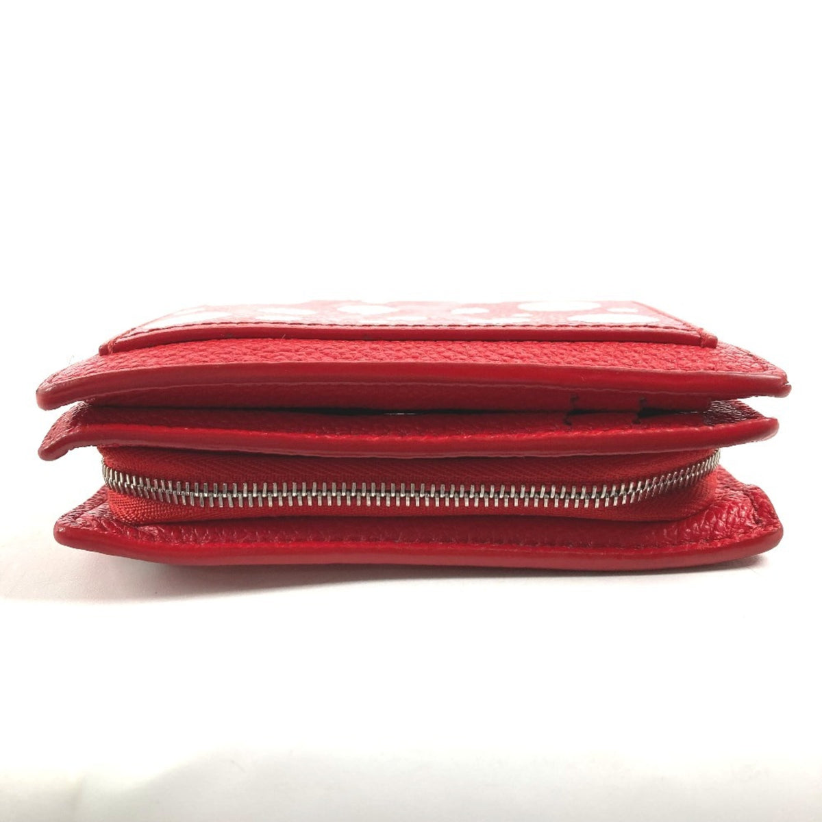 Louis Vuitton Red Color White Leather Wallet (Bi-Fold) (Pre-Owned)