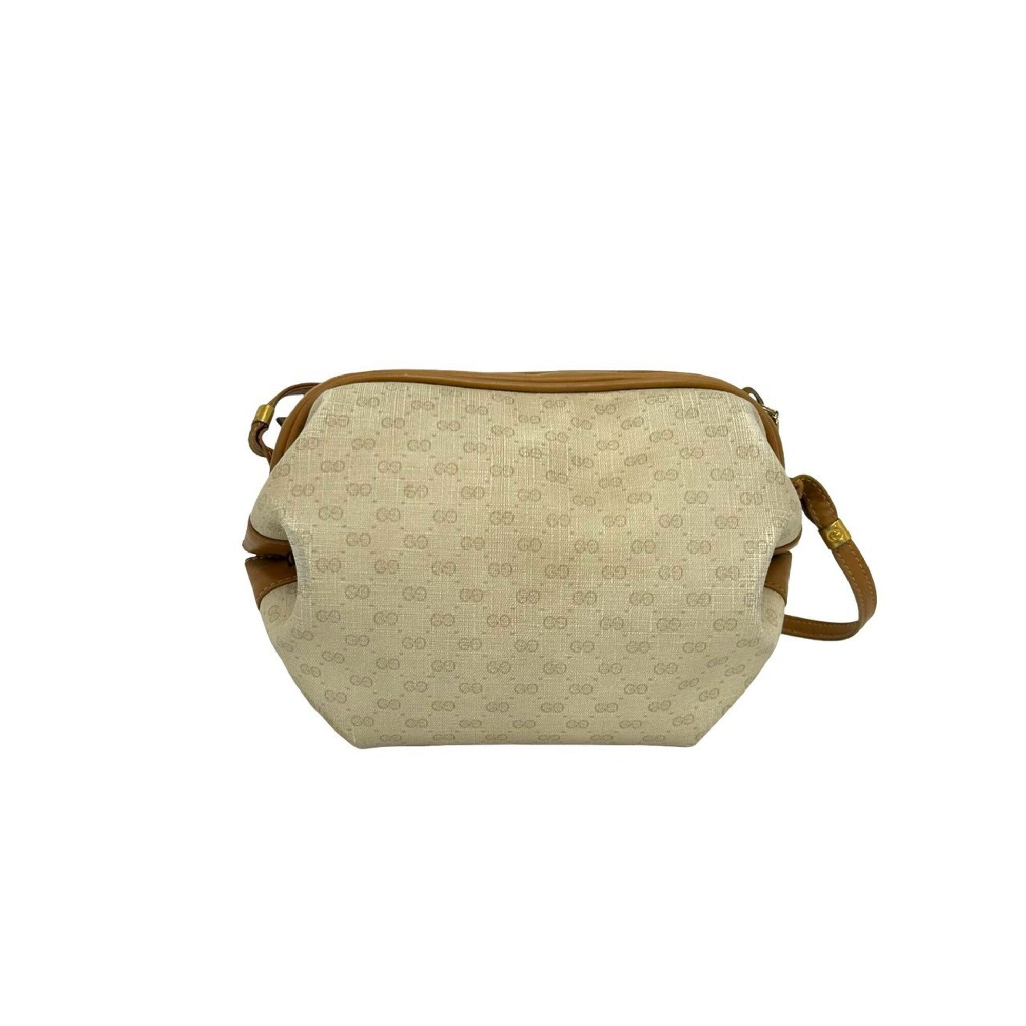 Gucci Beige Brown Leather Pvc Pochette Shoulder Bag (Pre-Owned)