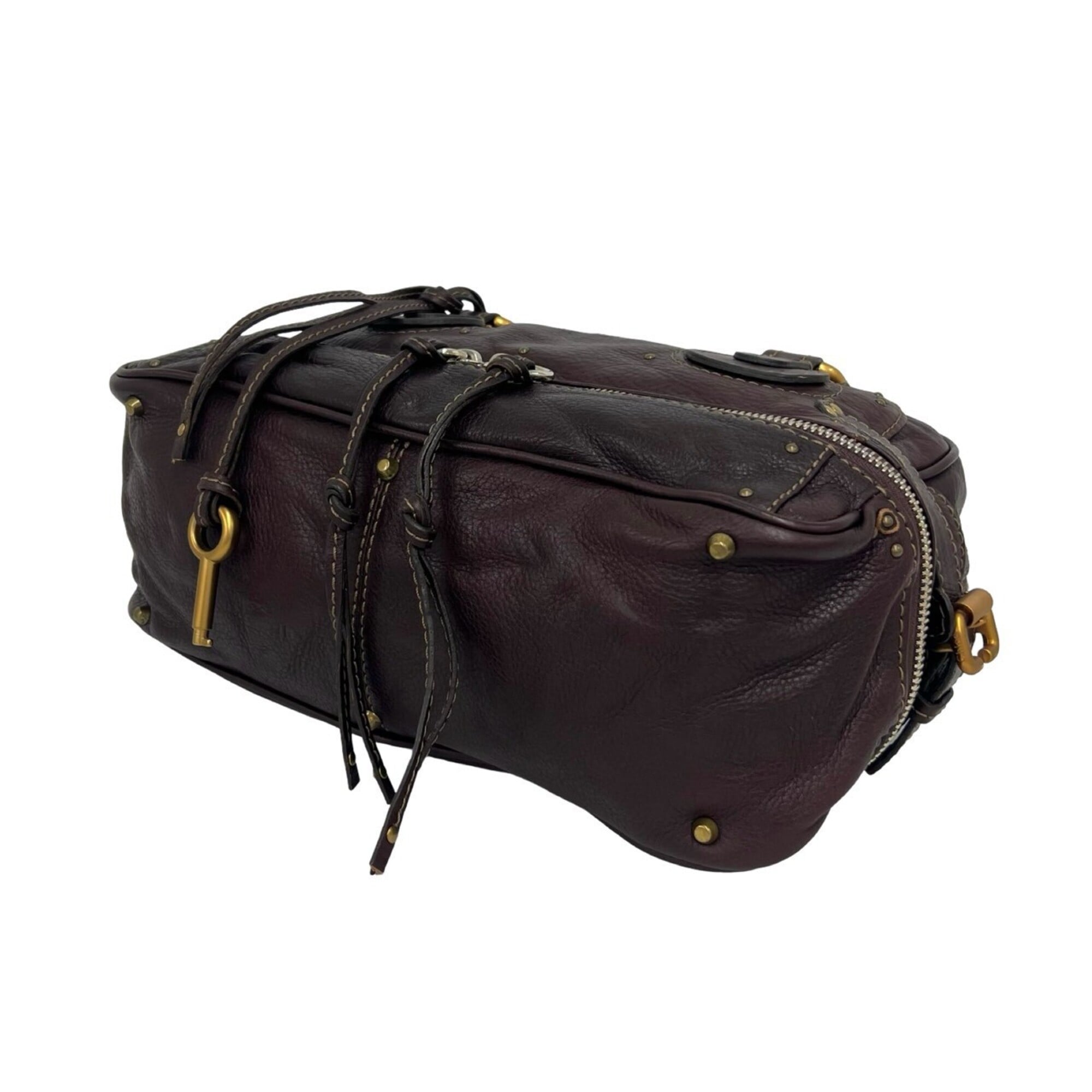 Chloé Brown Leather Boston Bag Handbag (Pre-Owned)