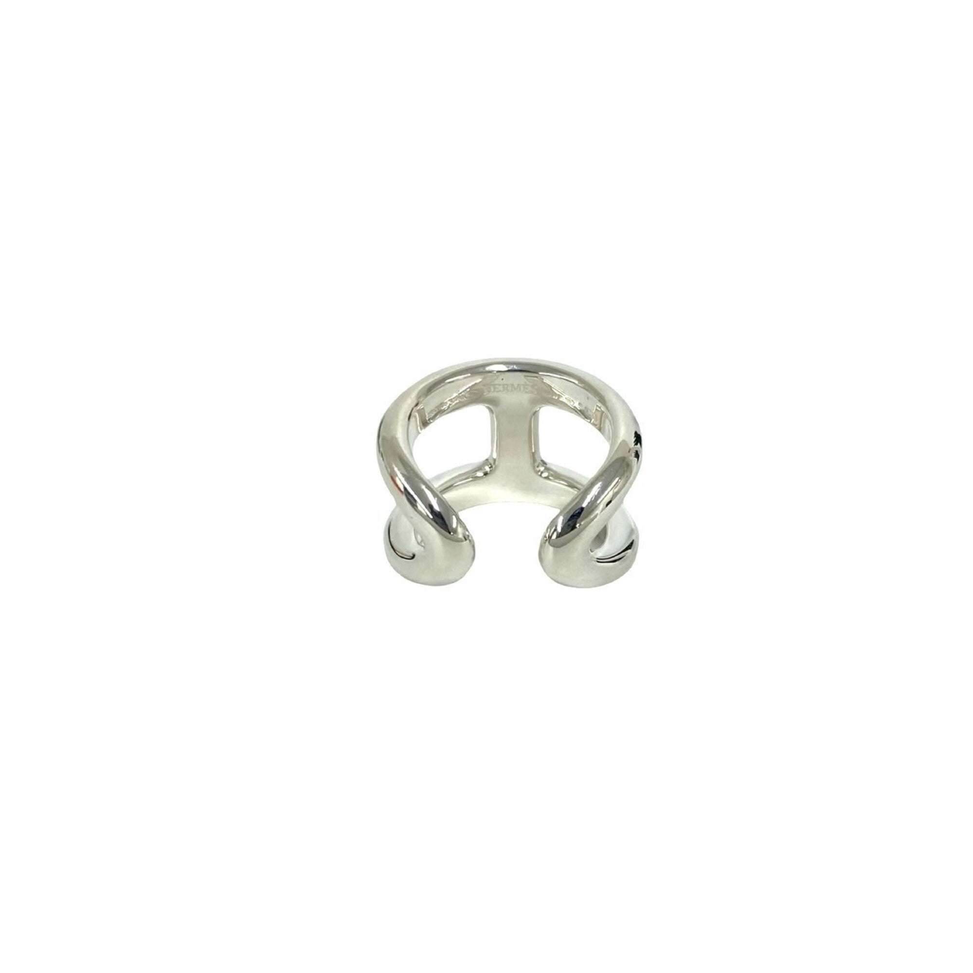 Hermes Silver Silver 925 Band Ring (Pre-Owned)