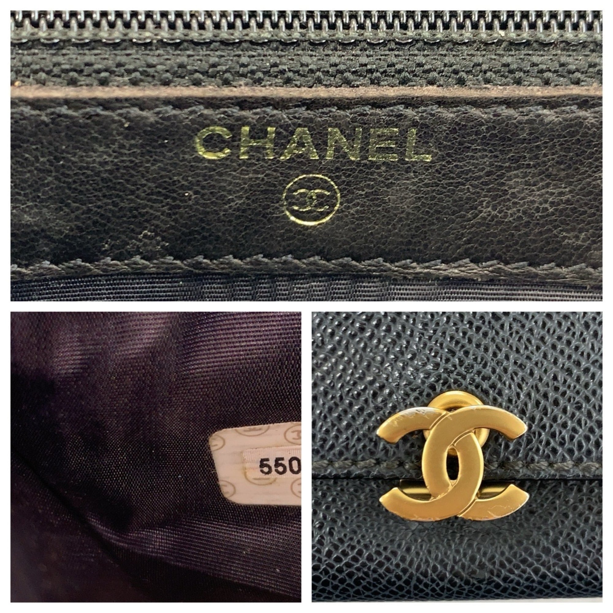Chanel Black Leather Wallet (Bi-Fold) (Pre-Owned)