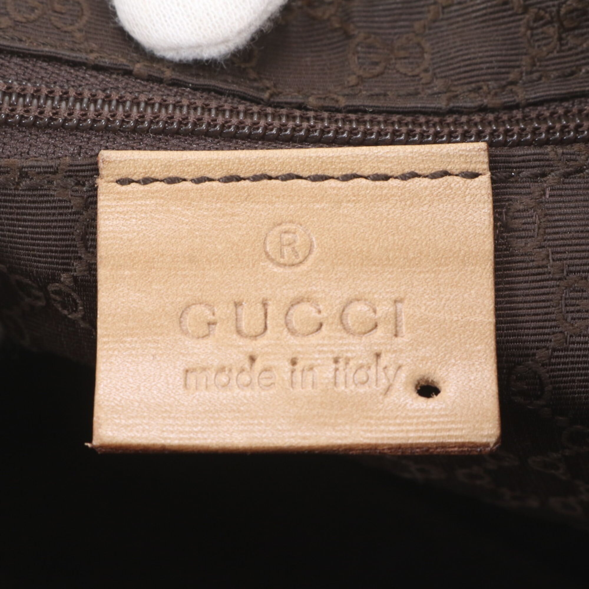 Gucci Beige Leather Handbag Shoulder Bag Tote Bag (Pre-Owned)