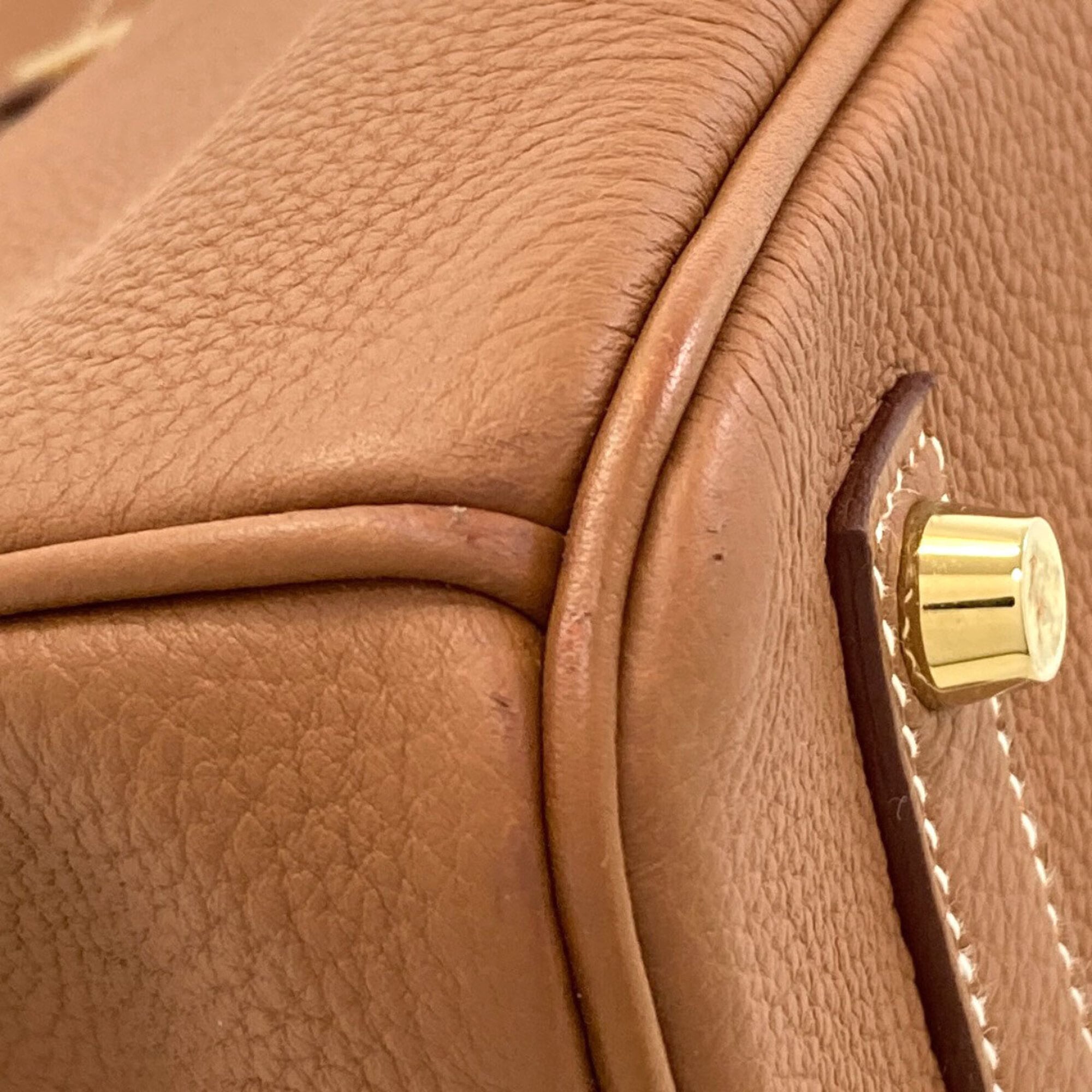 Hermes Gold Togo Leather Handbag (Pre-Owned)