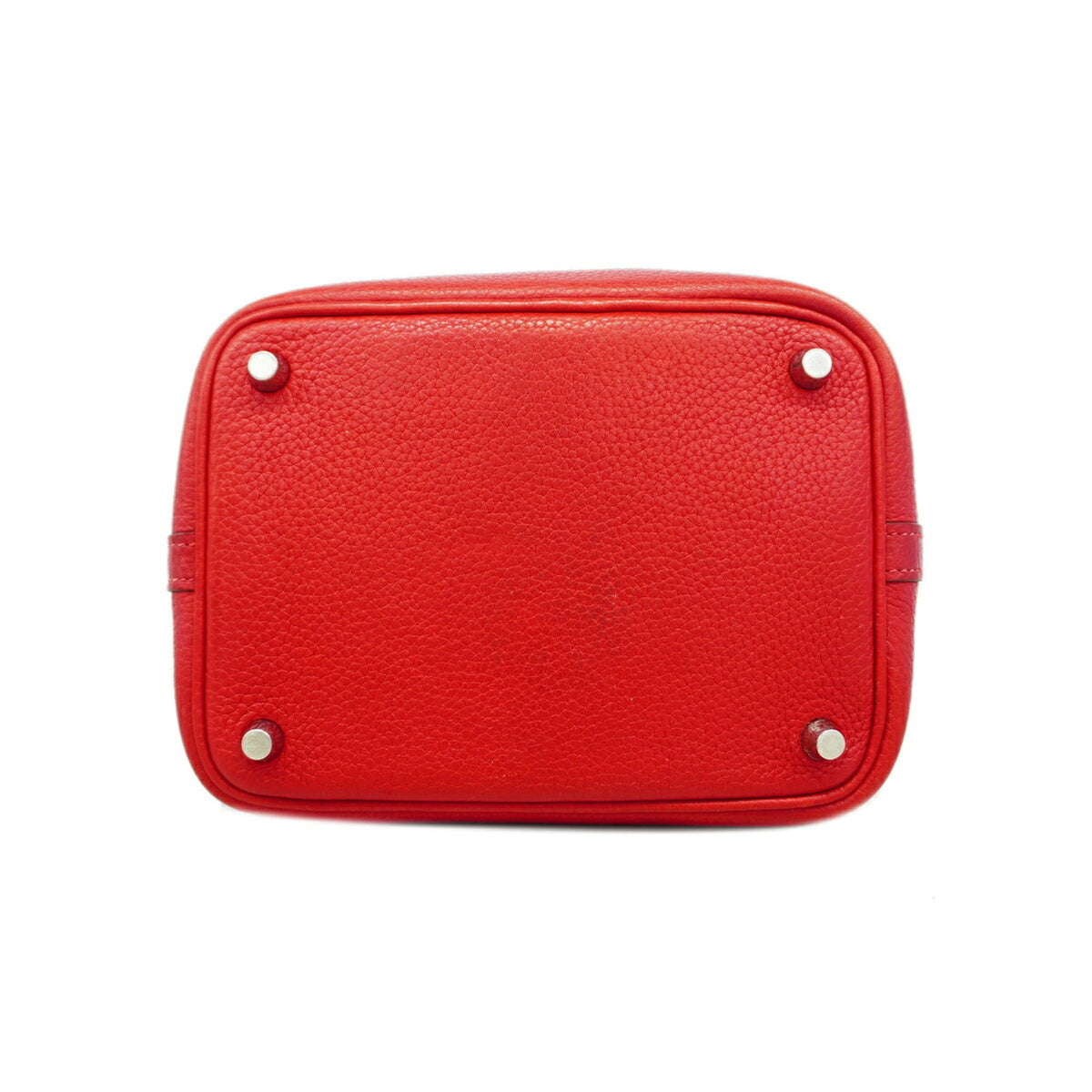 Hermes Rouge Casaque Taurillon Clemence Leather Handbag (Pre-Owned)