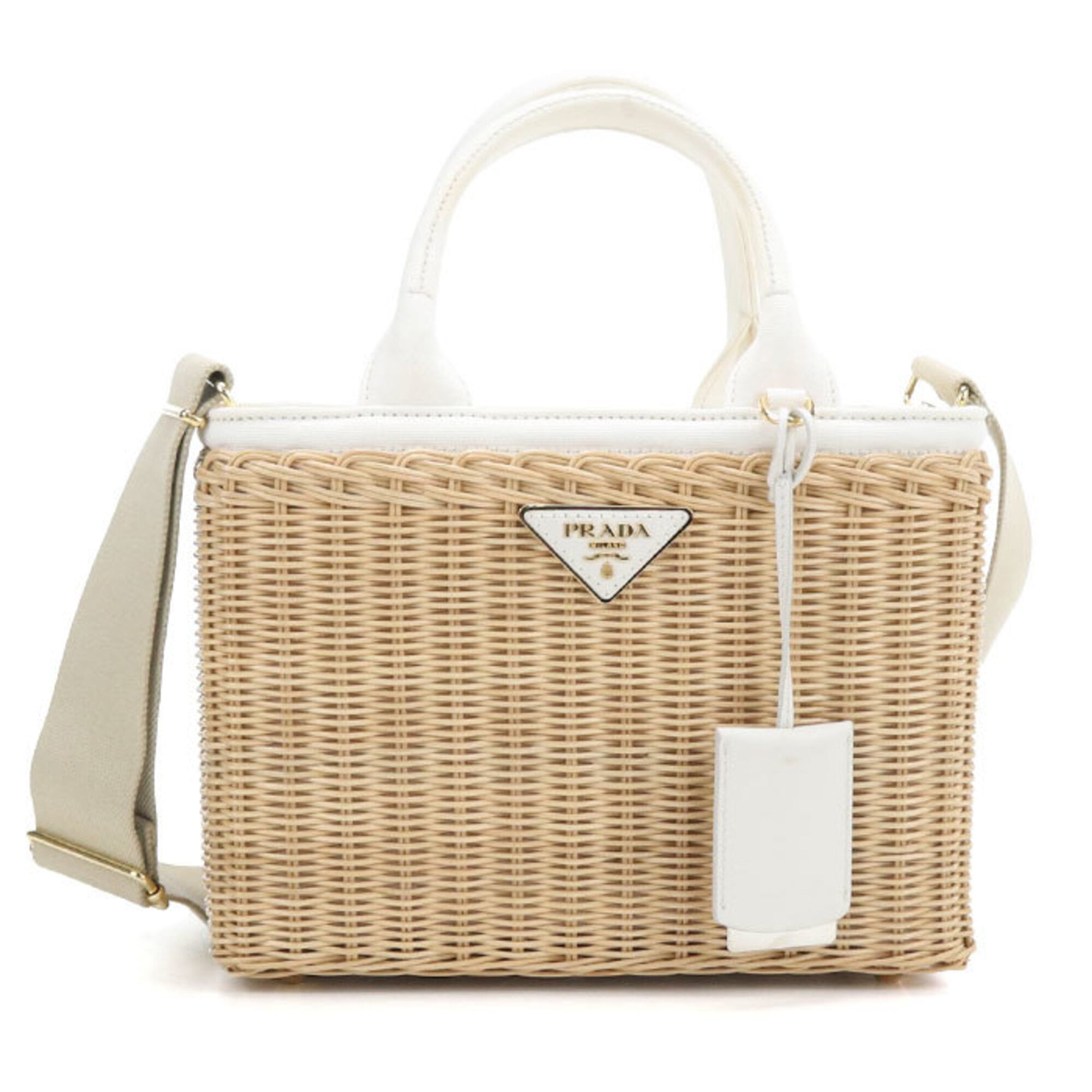 Prada Beige Cotton Canvas Tote Bag (Pre-Owned)