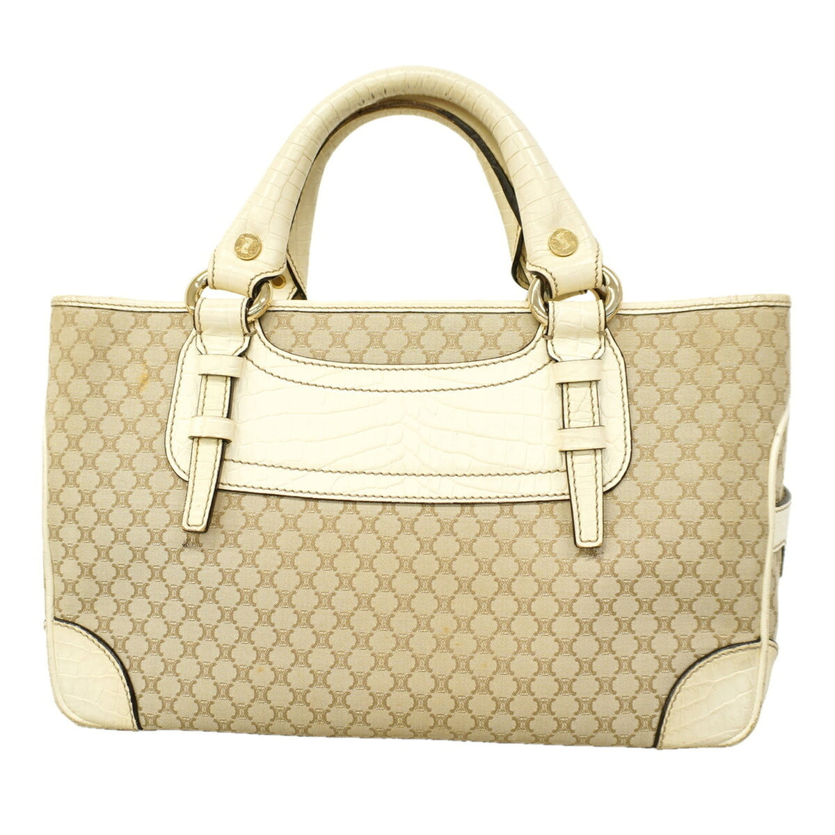 Celine Beige Canvas Leather Handbag (Pre-Owned)