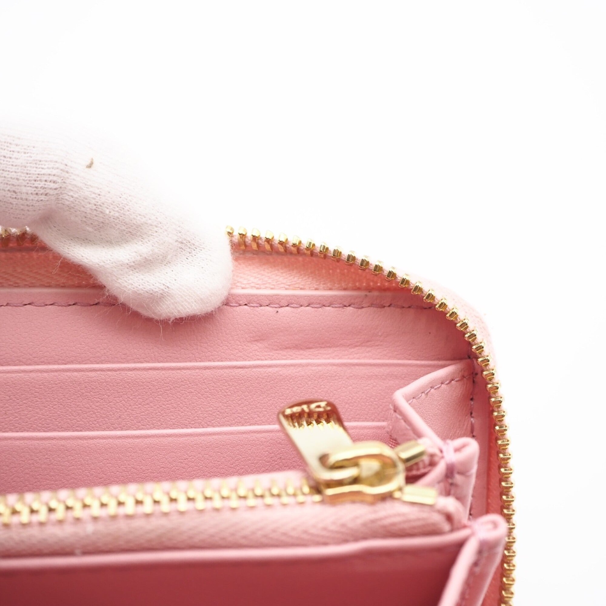 Christian Dior Lady Dior Pink Leather Coin Purse/Coin Case (Pre-Owned)