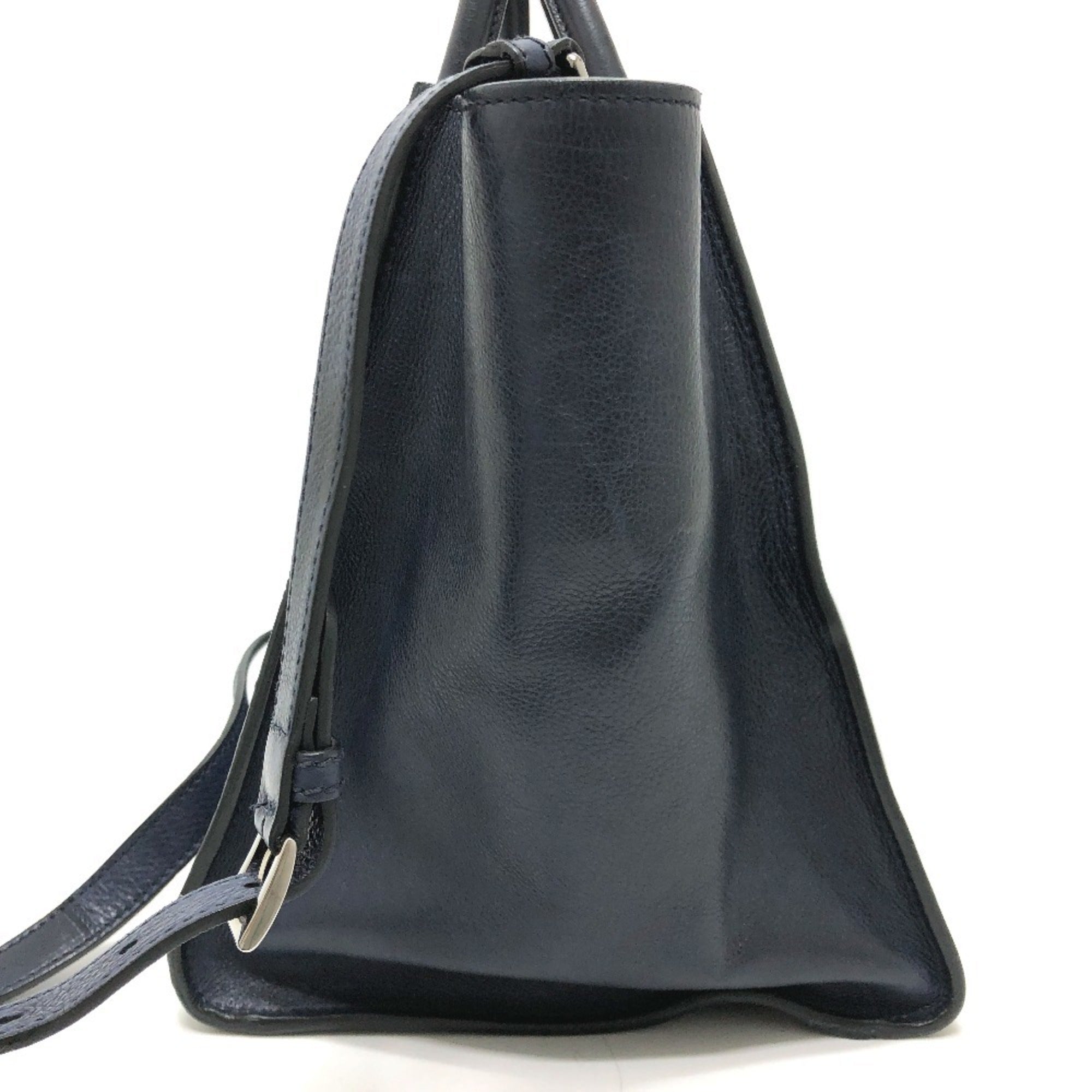 Prada Blue Leather Handbag Tote Bag (Pre-Owned)