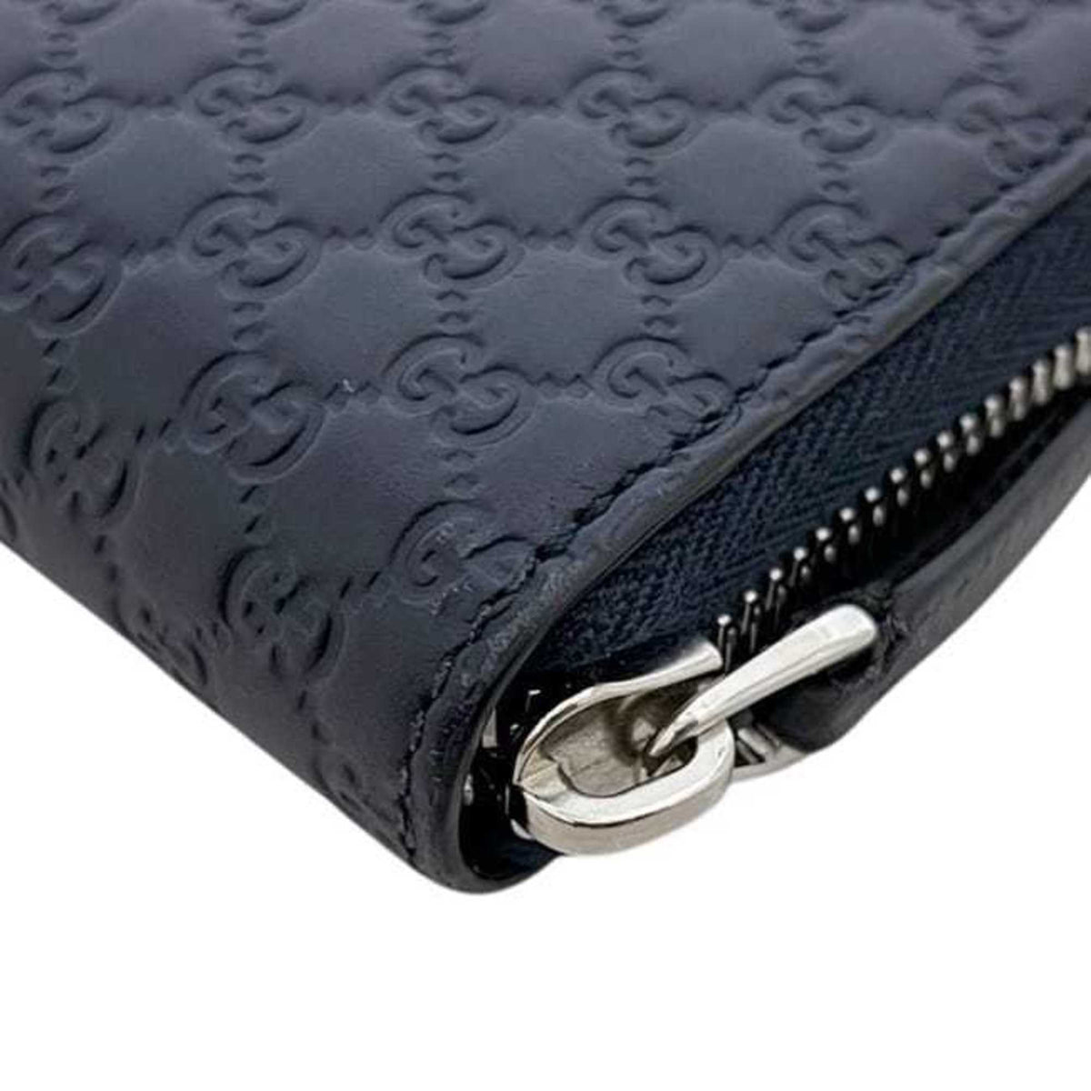Gucci Navy Leather Long Wallet (Bi-Fold) (Pre-Owned)