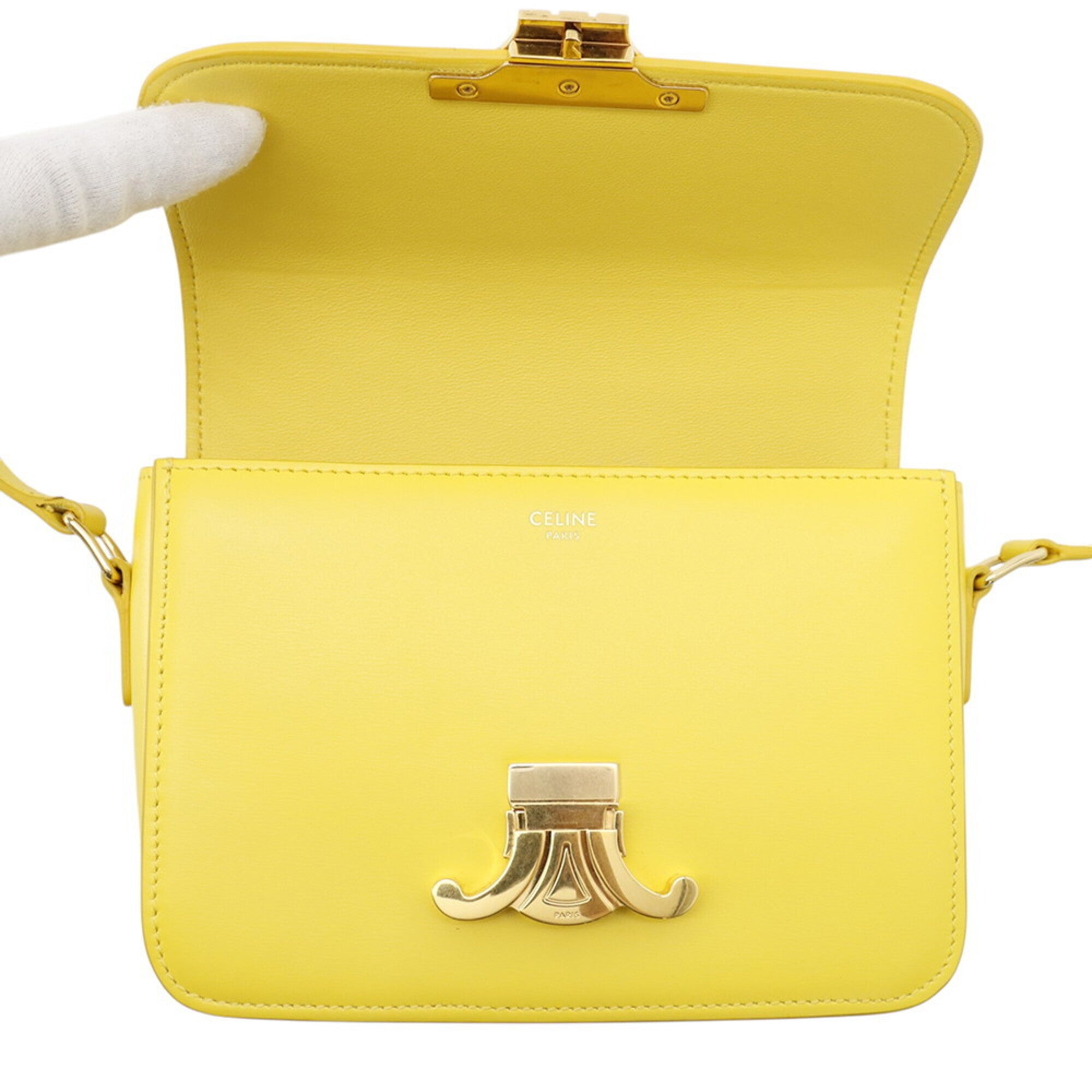Celine Yellow Leather Shoulder Bag (Pre-Owned)