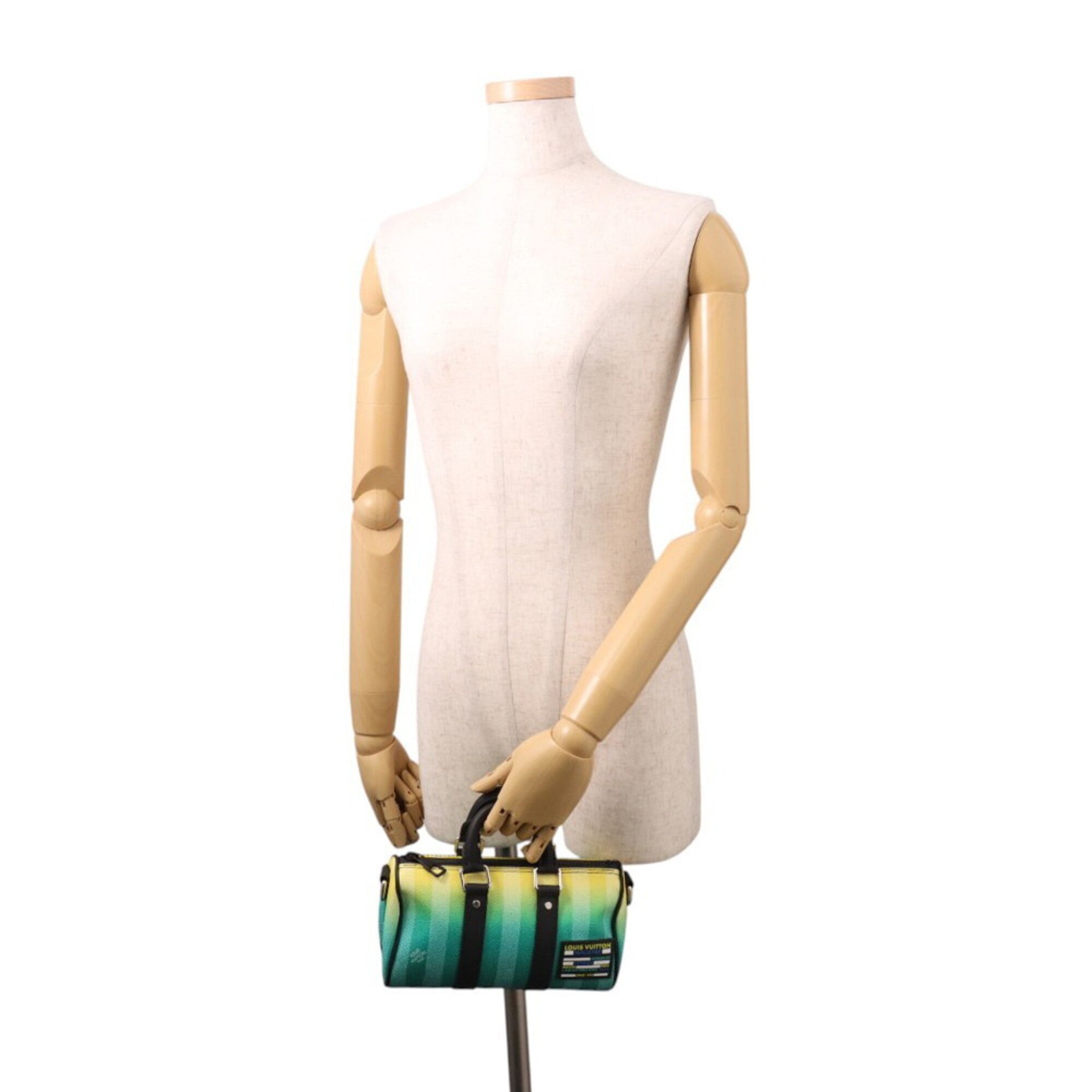 Louis Vuitton Damier Damier Canvas Green Yellow Handbag Shoulder Bag (Pre-Owned)