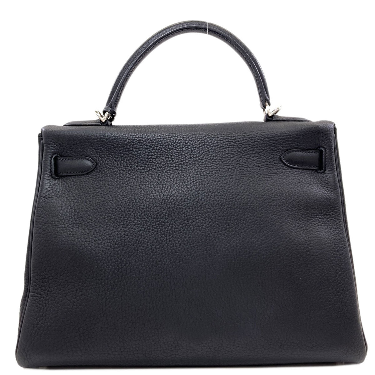 Hermes Kelly Black Taurillon Clemence Leather Handbag (Pre-Owned)