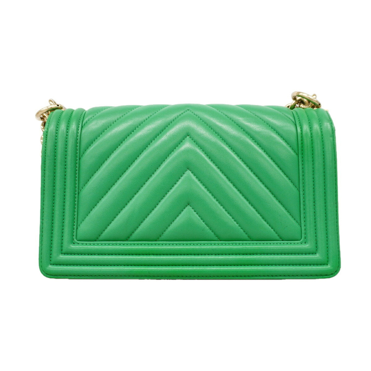 Chanel Green Leather Shoulder Bag (Pre-Owned)