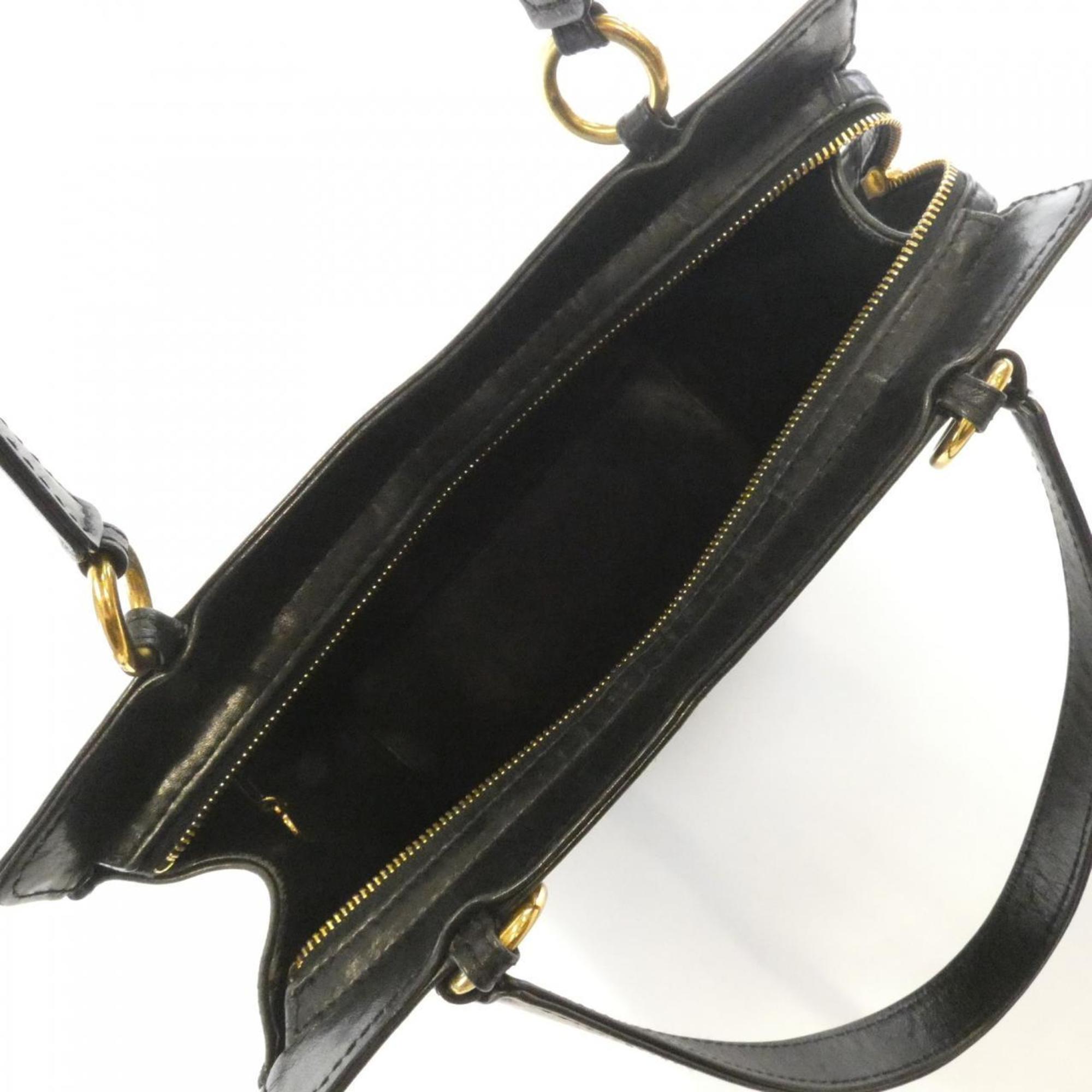 Chanel Black Leather Handbag (Pre-Owned)