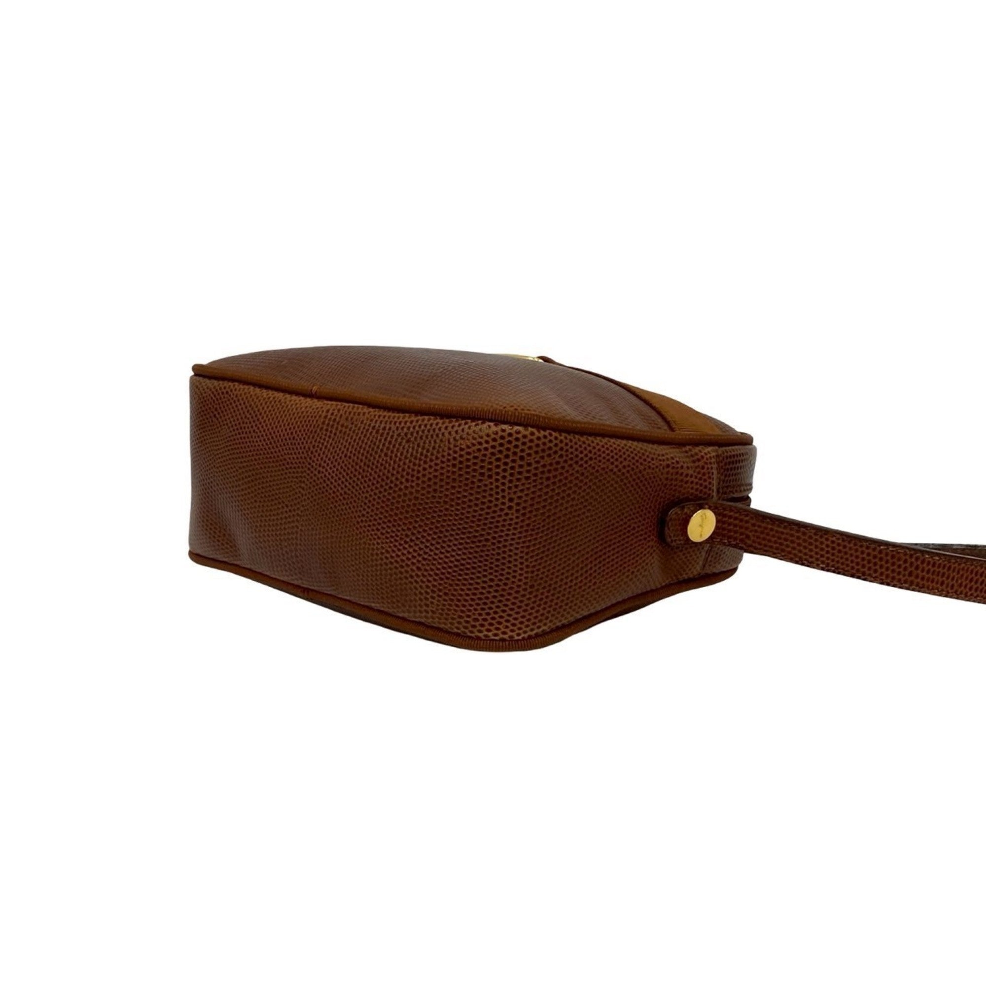 Salvatore Ferragamo Brown Leather Pochette Shoulder Bag (Pre-Owned)