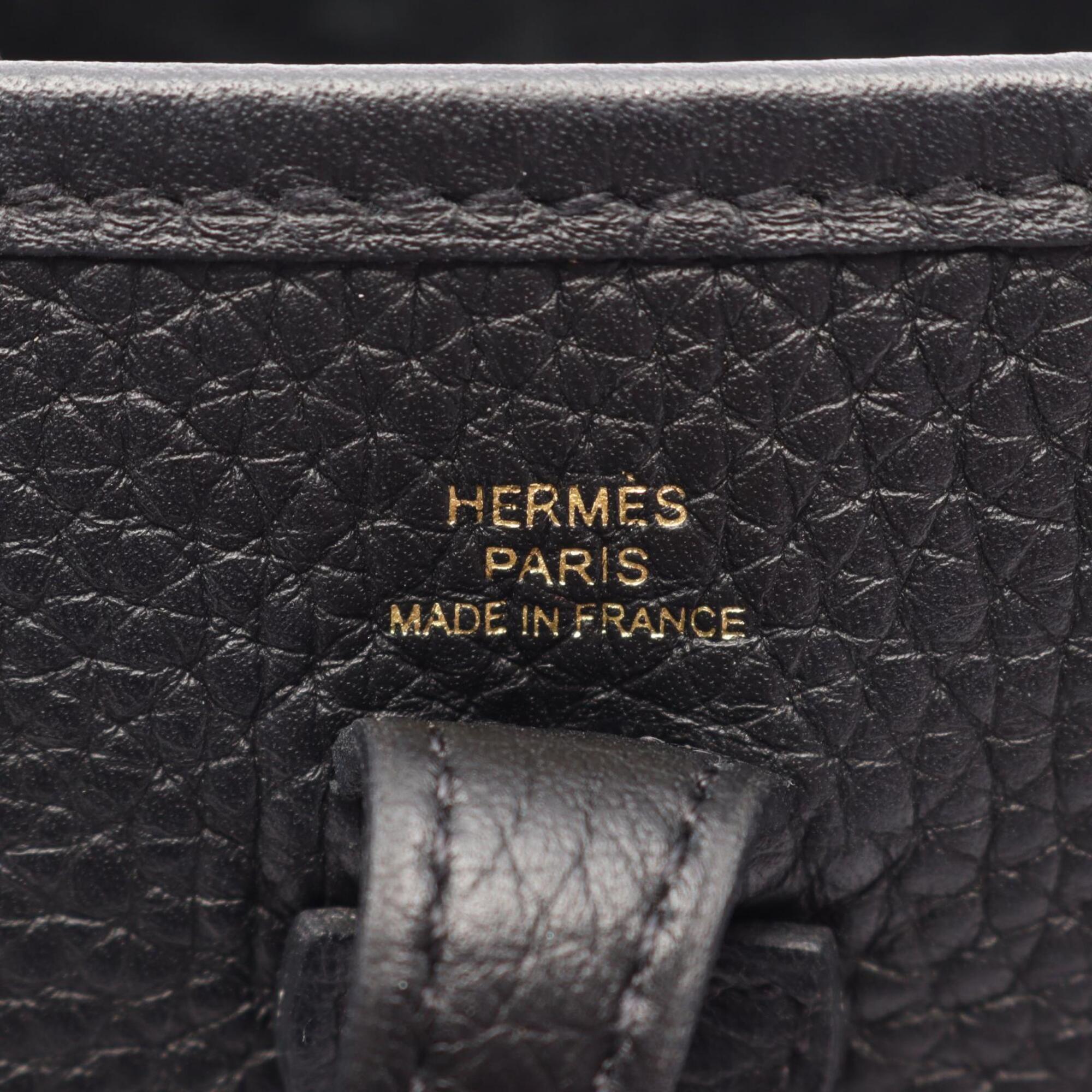 Hermes Black Taurillon Clemence Leather Shoulder Bag (Pre-Owned)