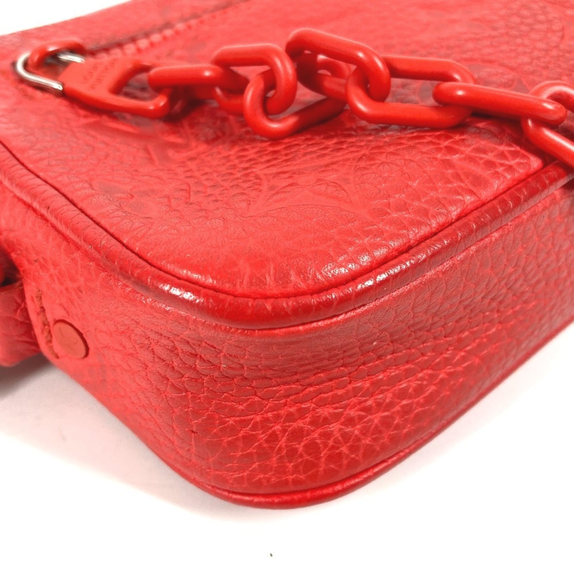 Louis Vuitton Red Color Monogram Empreinte Leather Clutch Bag (Pre-Owned)